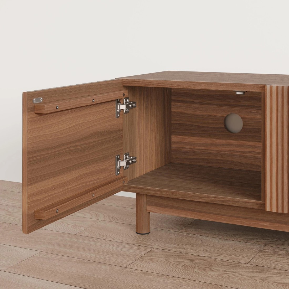 3 Alfordson TV Cabinet Entertainment Unit Stand 180cm Storage Shelves - Walnut, 3 of 10