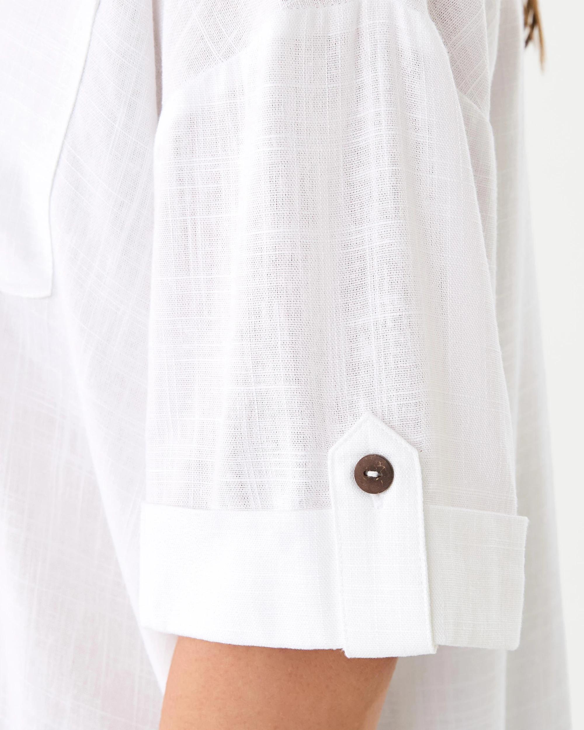 8 Short Rolled Sleeve Tab Shirt White, 8 of 8