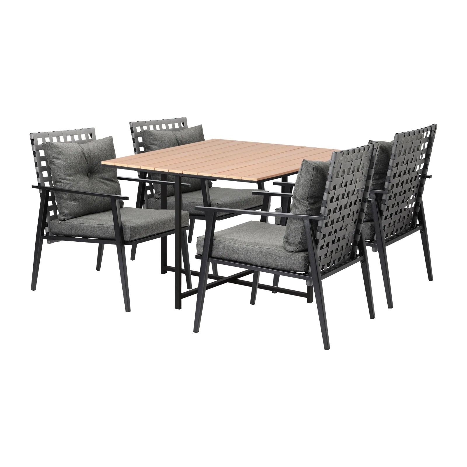 1 Livsip Outdoor Dining Set Patio Furniture Garden Rattan Chairs Setting 4 Seater - Multi, 1 of 9
