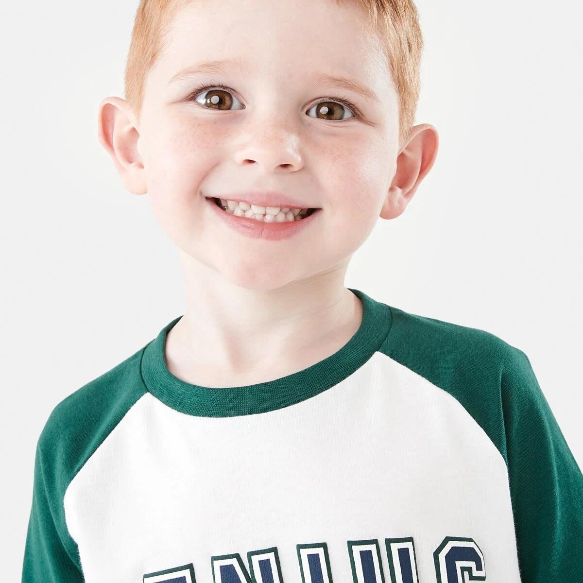 3 Printed Raglan Long Sleeve T-shirt Wht Genius, 3 of 9