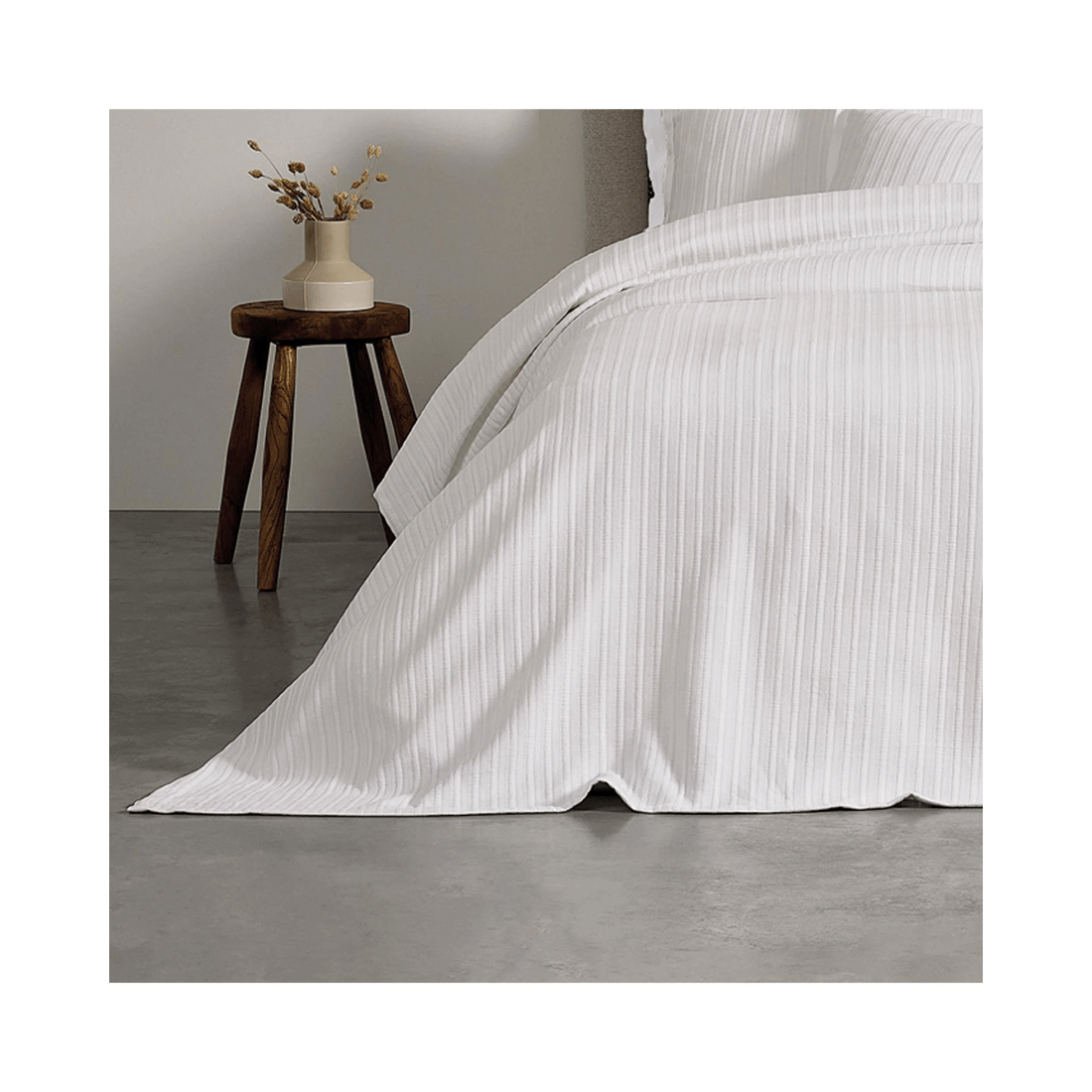3 Bianca Bedding Evora Cotton Jacquard Coverlet Set - Made in Portugal
 - King Bed
 - white, 3 of 4