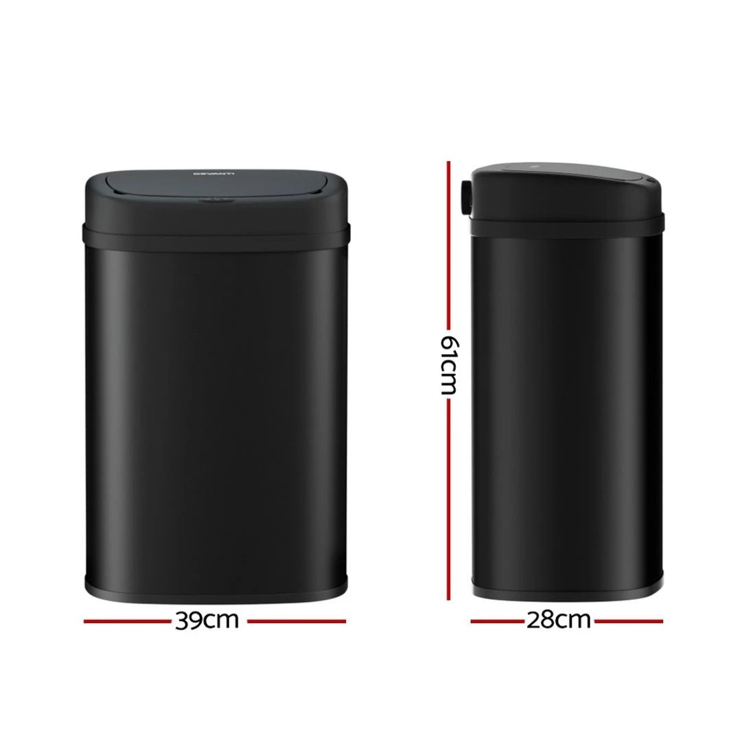 2 Devanti 50L Sensor Bin Motion Rubbish Automatic - Black, 2 of 8