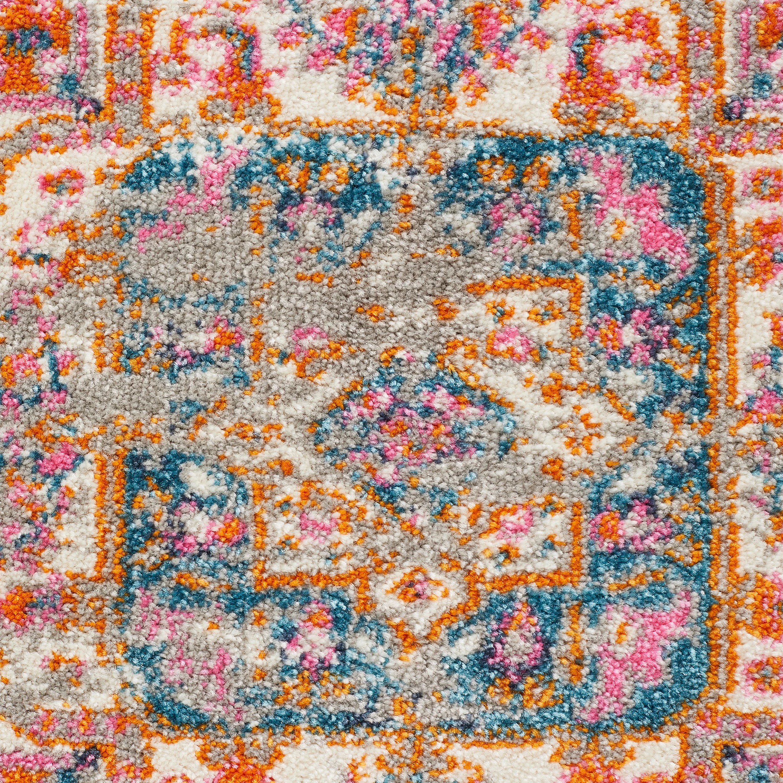 6 Common Ground Rugs Atlas 211 200x200cm - Medium Round Rug - Silver, 6 of 7