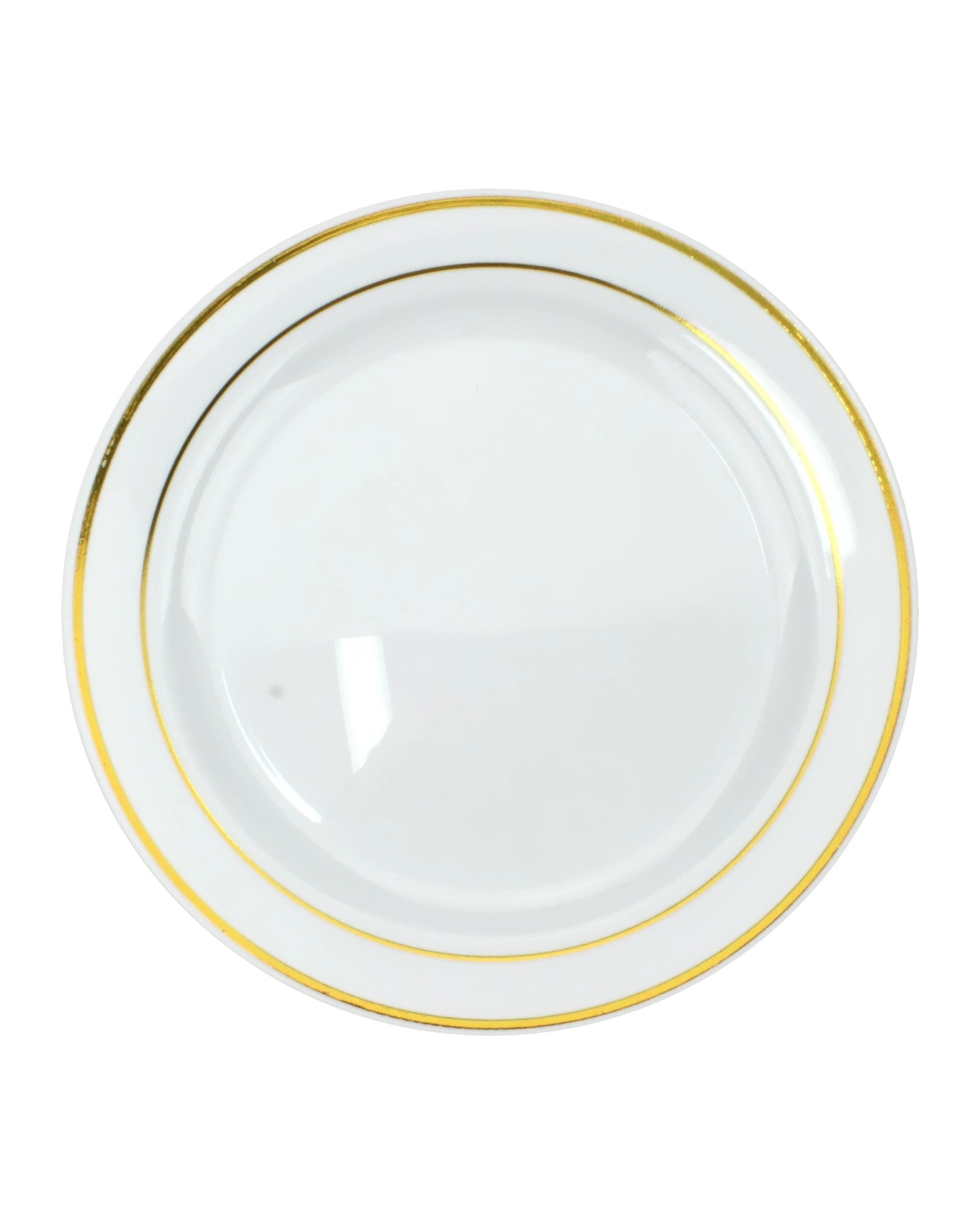 1 Partyware Gold Dual Trim Small Plastic Plates Pack of 6 - Gold, 1 of 1