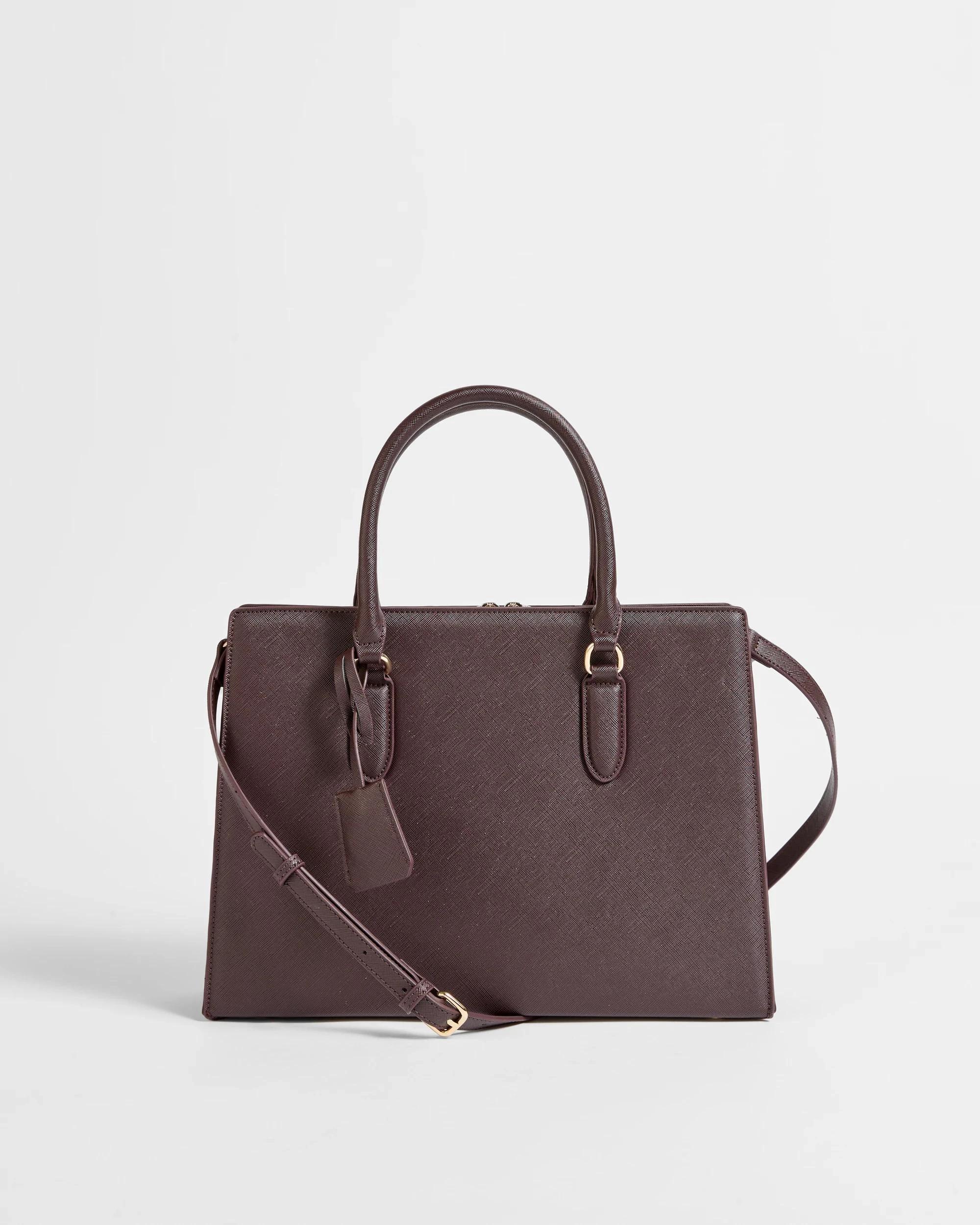 1 Target Medium Structured Work Tote Bag BURGUNDY, 1 of 3