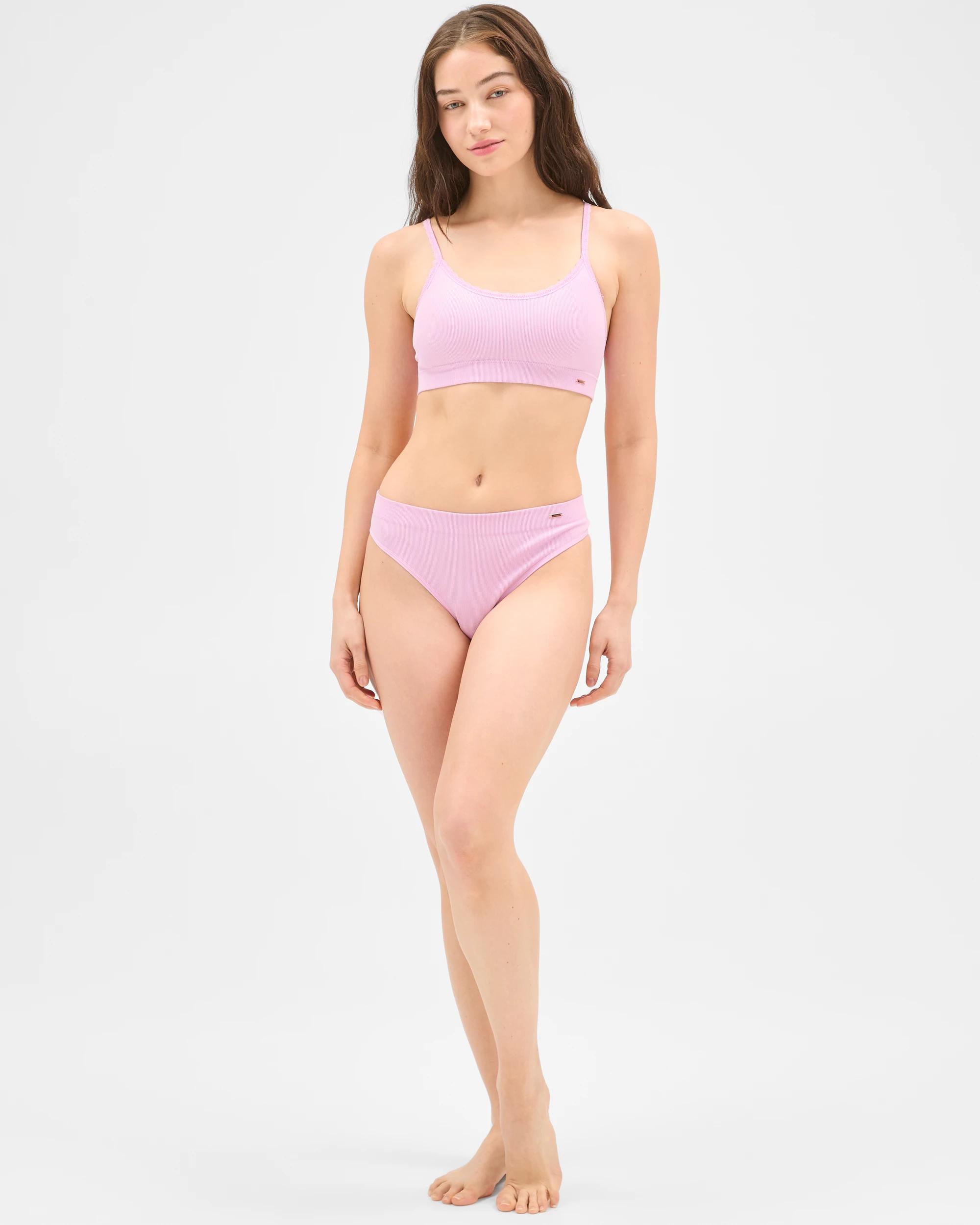 2 Lily Loves 2 Pack Rib Seamfree High Waist G-String Briefs ORC/PK, 2 of 6