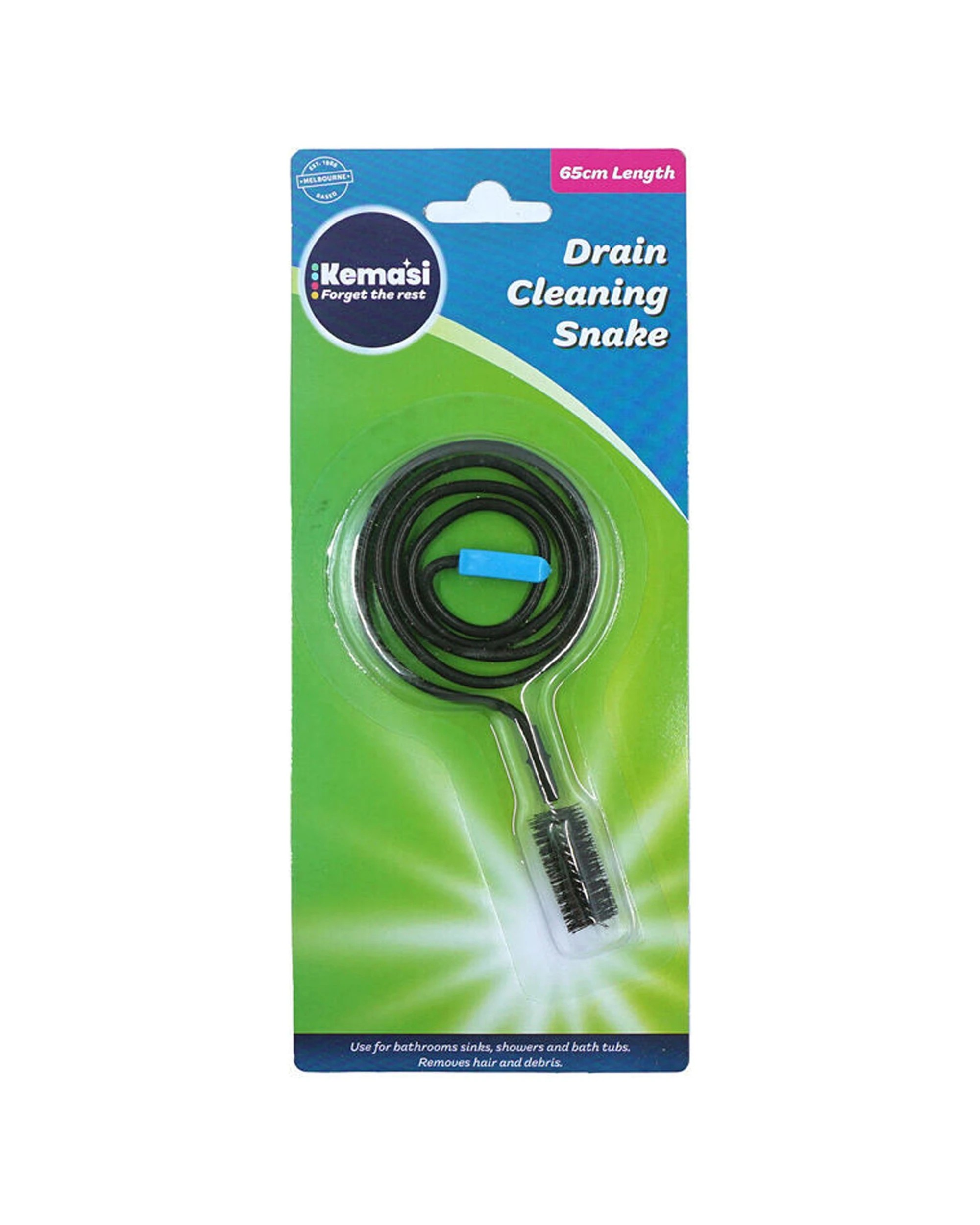 2 Kemasi 3PK Flexible Kitchen Bathroom Drain Cleaner Cable Snake 65cm - Black, 2 of 2