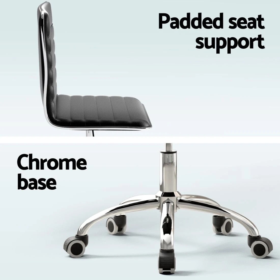 7 Artiss Office Chair Conference Chairs PU Leather Low Back - Black, 7 of 7