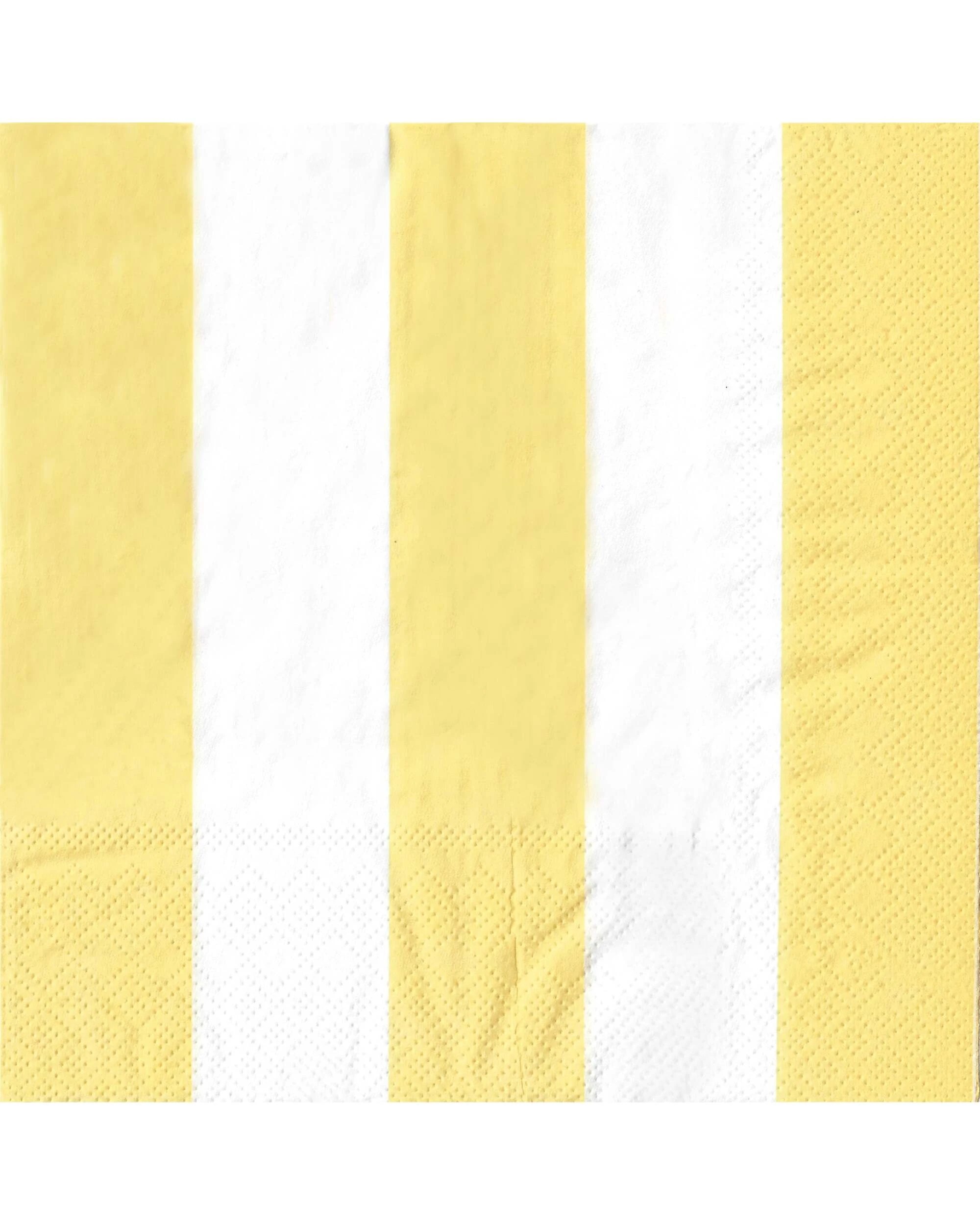 1 Oceana Light Striped Large Napkins Serviettes Pack of 20 - Yellow, 1 of 1