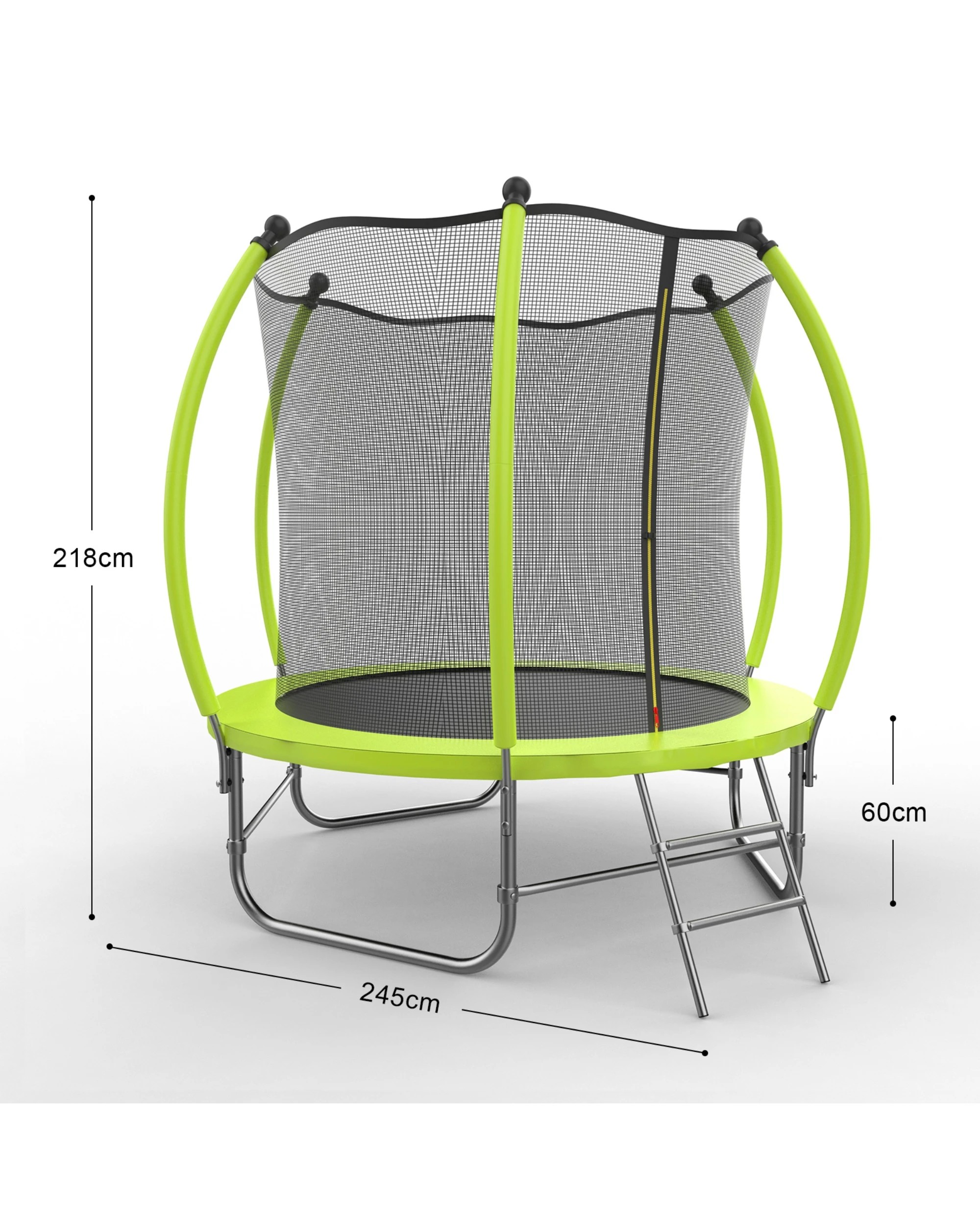 6 Advwin 8FT Trampoline Outdoor for Kids w/Safety Enclosure Net, Ladder, Max Limit 150 kg，Green, 6 of 6