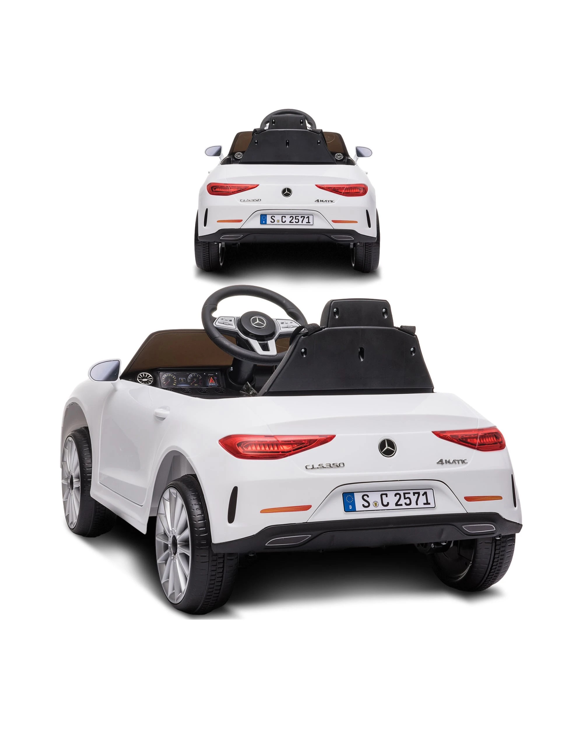 3 Kahuna Mercedes-Benz CLS 350 Kids Electric Ride-On Car with Remote Control, 12V - White - White, 3 of 6