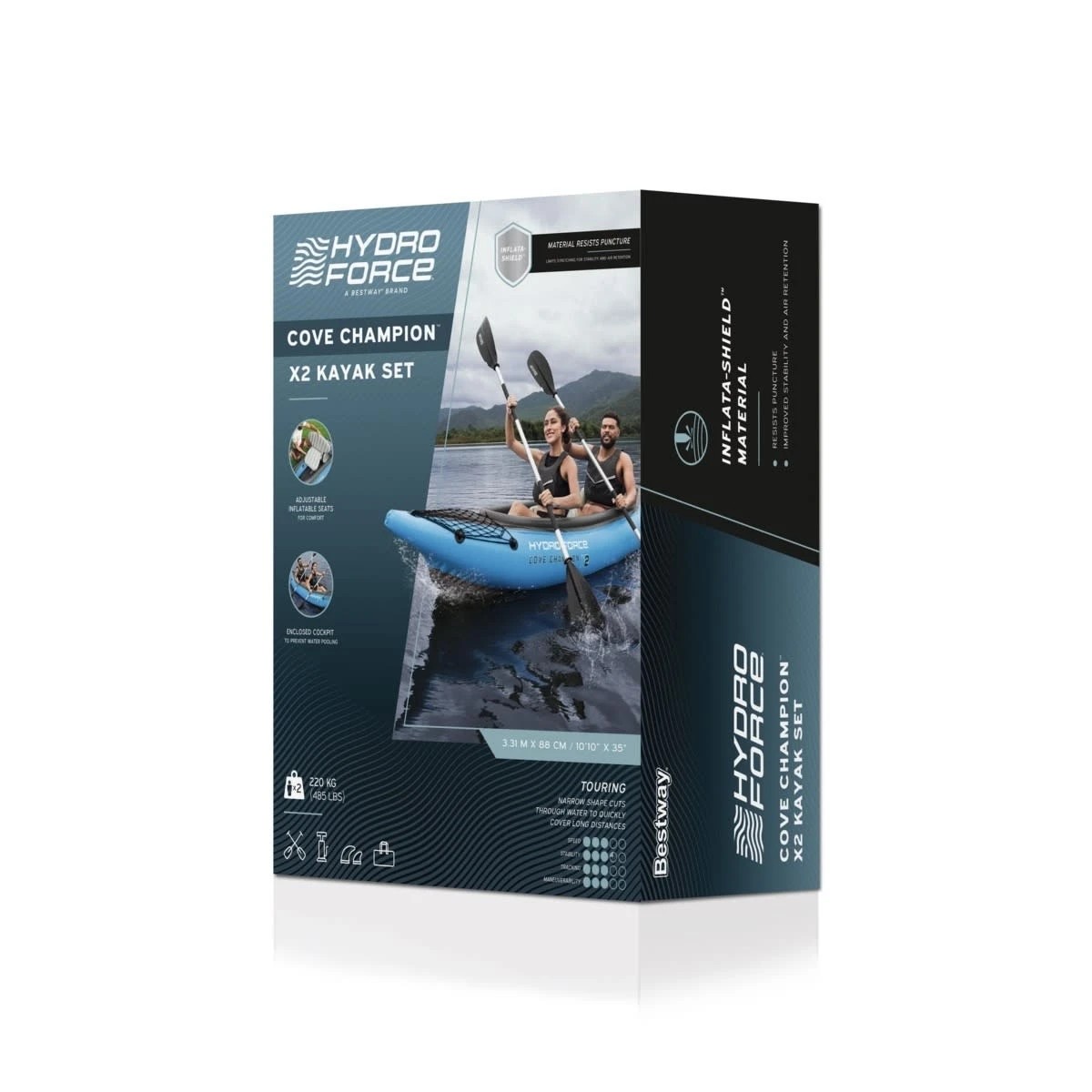 2 Bestway Hydro-Force Inflata-Shield Inflatable Cove Champion X2 Kayak Set, 2 of 10