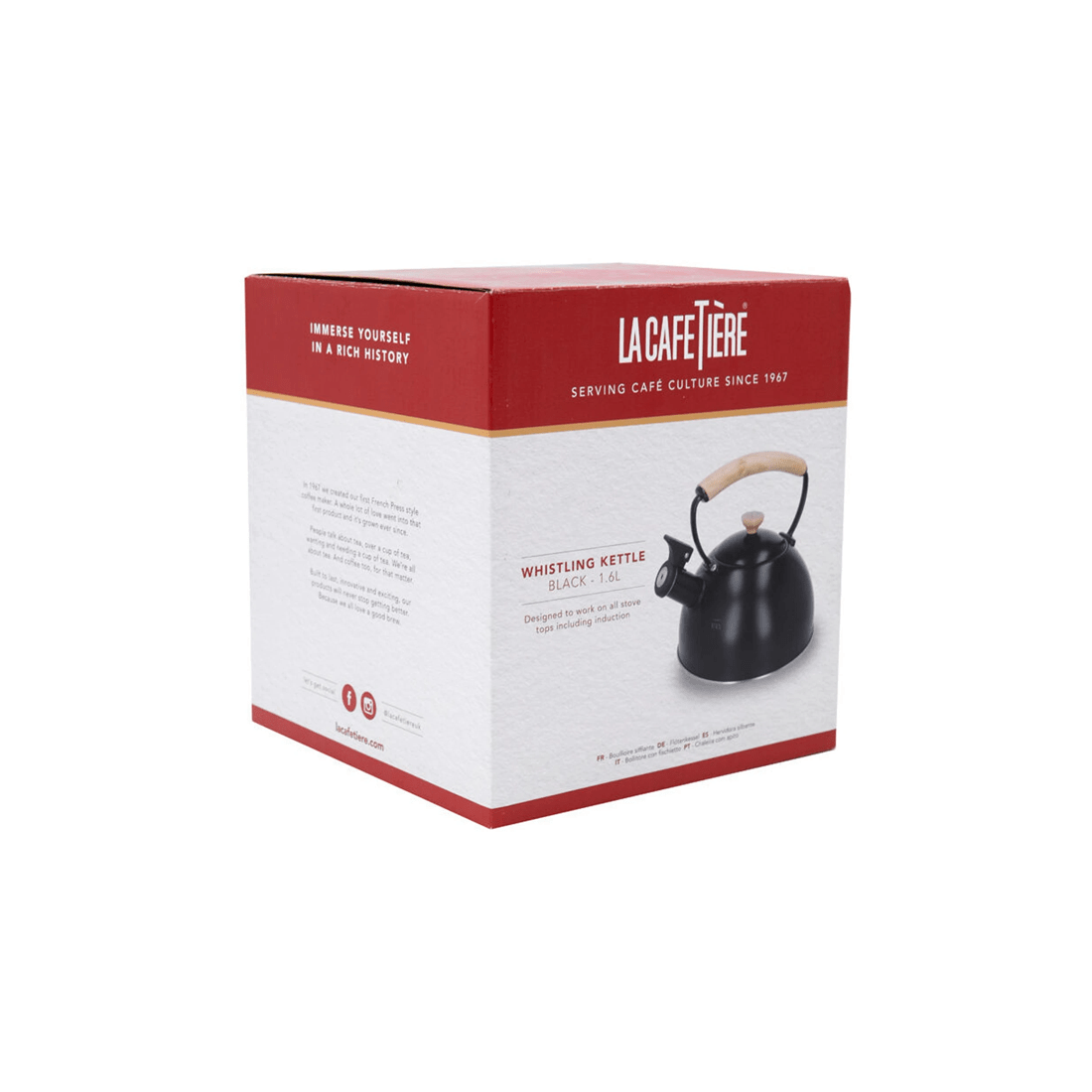 9 LA CAFETIERE Stovetop Whistling Tea Kettle 1.6L Stainless Steel Beechwood, 9 of 9