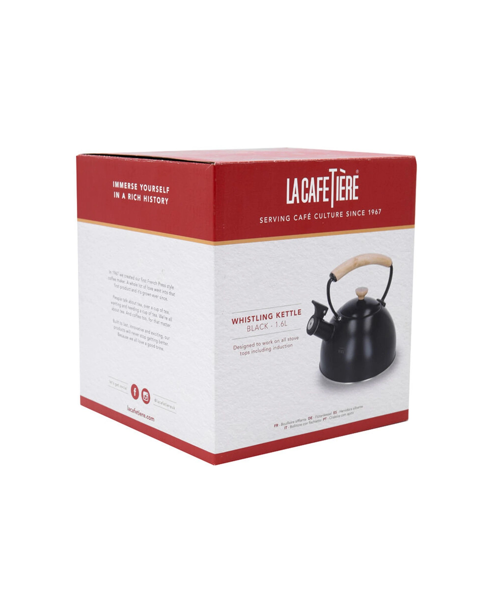 9 La Cafetiere Stovetop Whistling Tea Kettle 1.6L Beechwood Handle - Black, 9 of 9