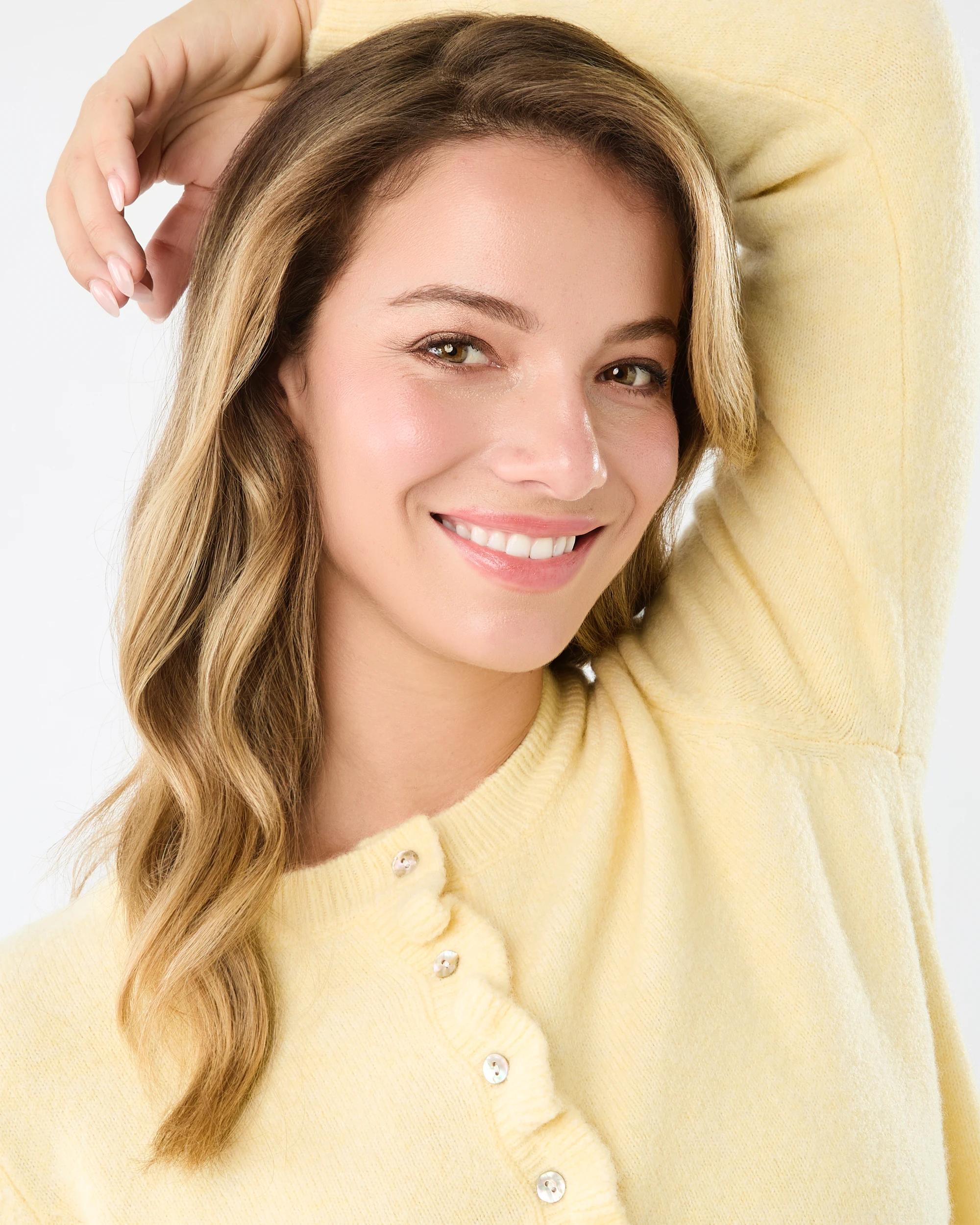 4 Frill Hem Cardigan Fln Yellow, 4 of 6