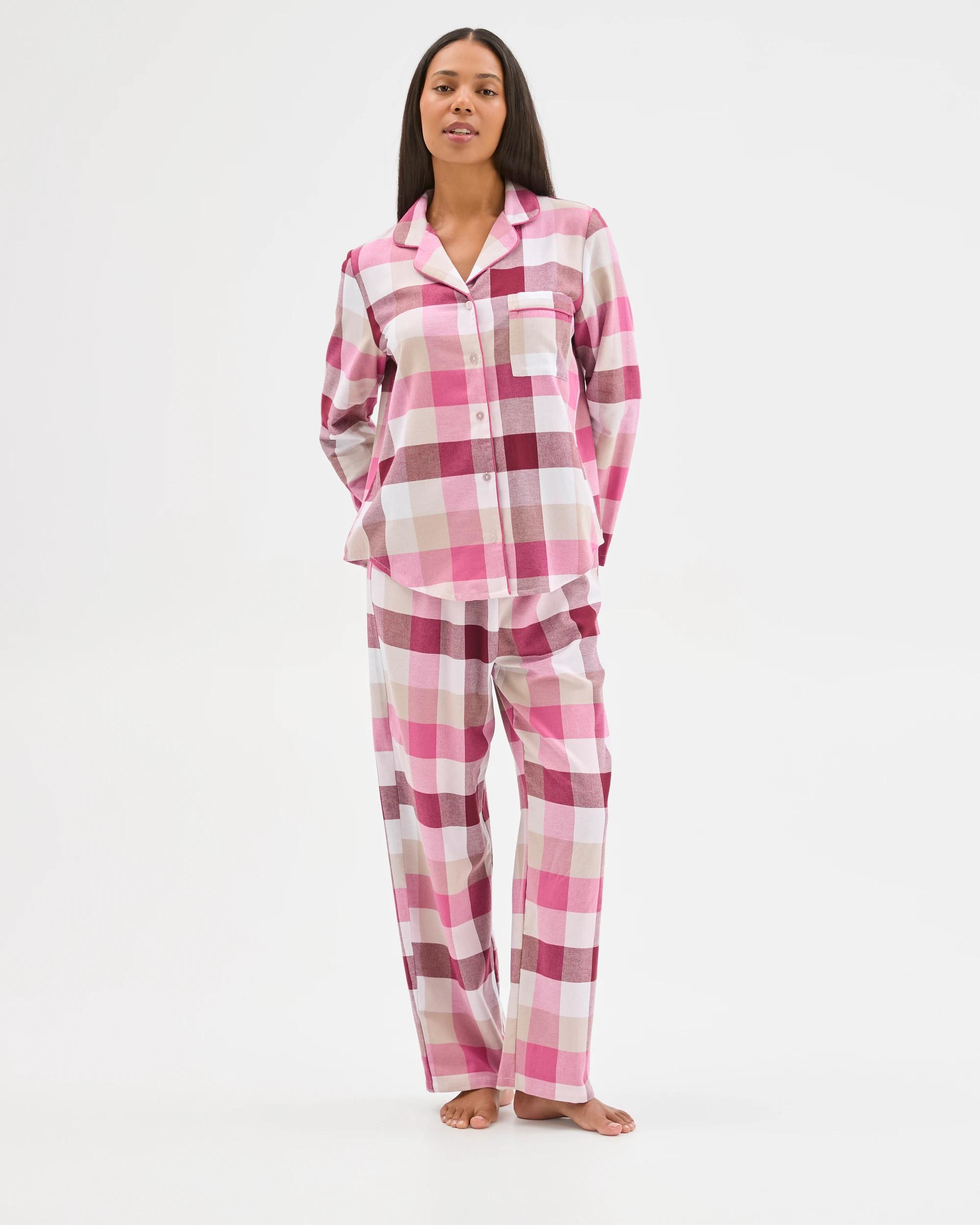 3 Target Woman Australian Cotton Flannelette Pyjama Set BUFFALO BURGUNDY, 3 of 9