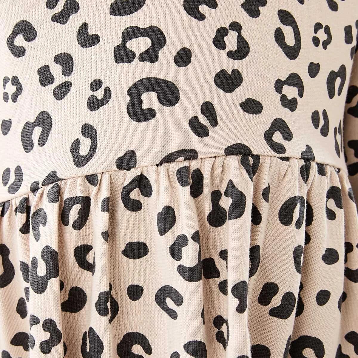 5 Long Sleeve Jersey Dress Leopard, 5 of 9