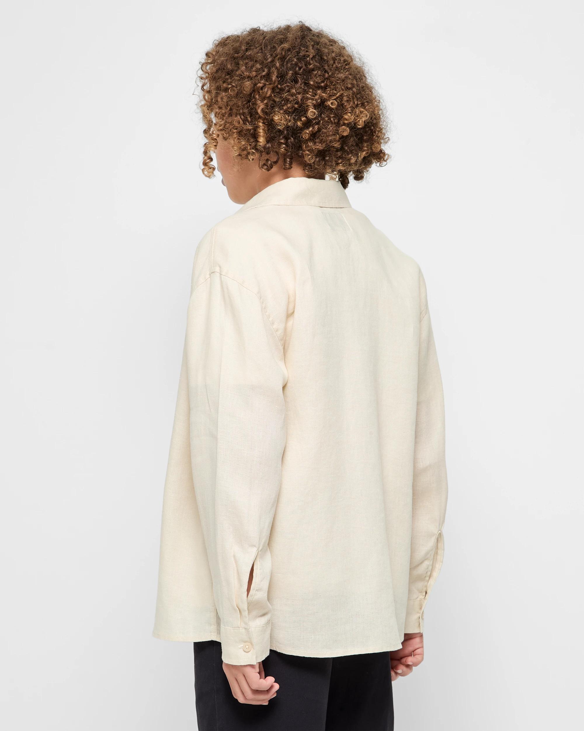 3 Target Kids European Linen Long Sleeve Shirt NEUTRAL, 3 of 6