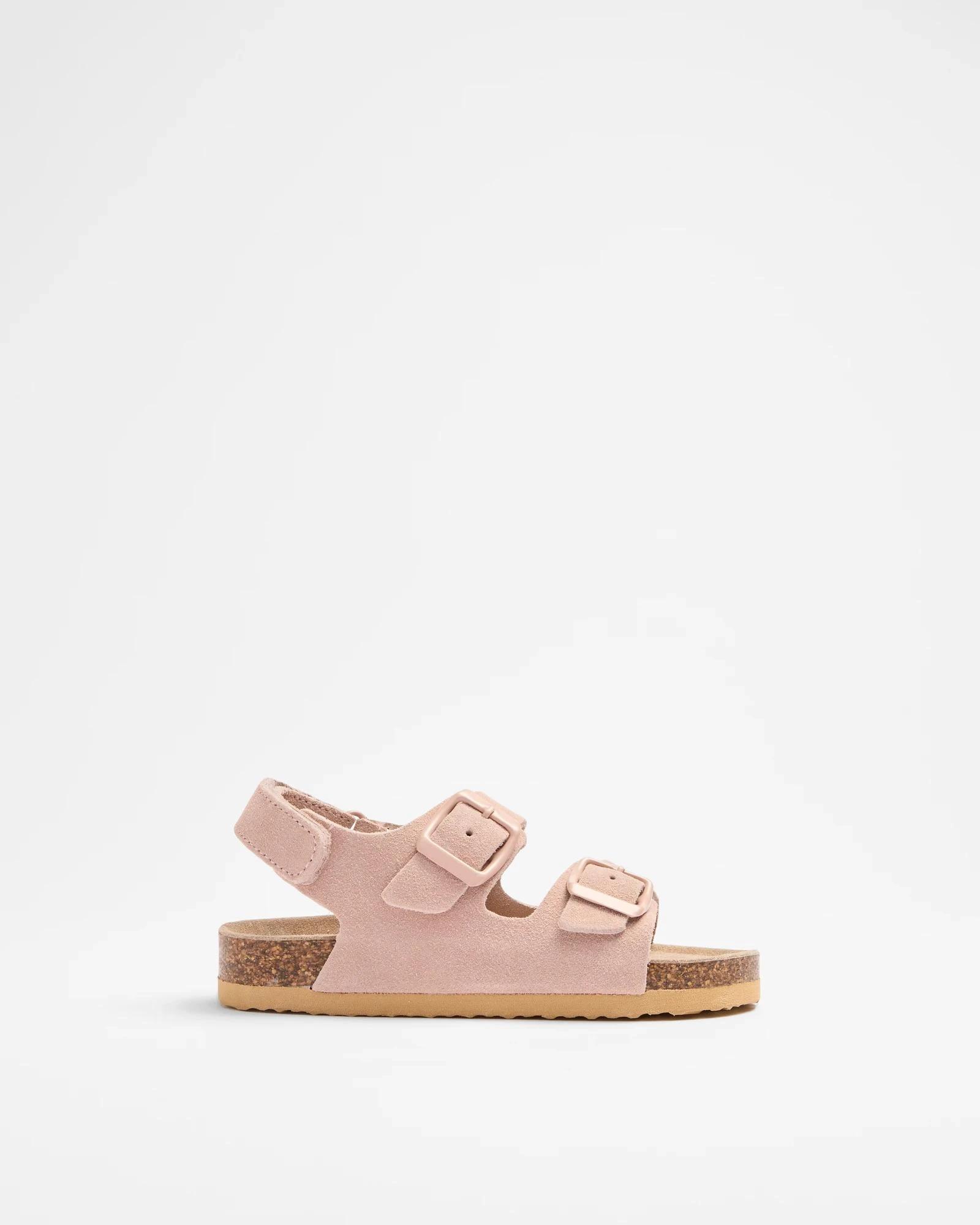 1 Target Kids Girls Leather Moulded Cork Sandal BLUSH, 1 of 2
