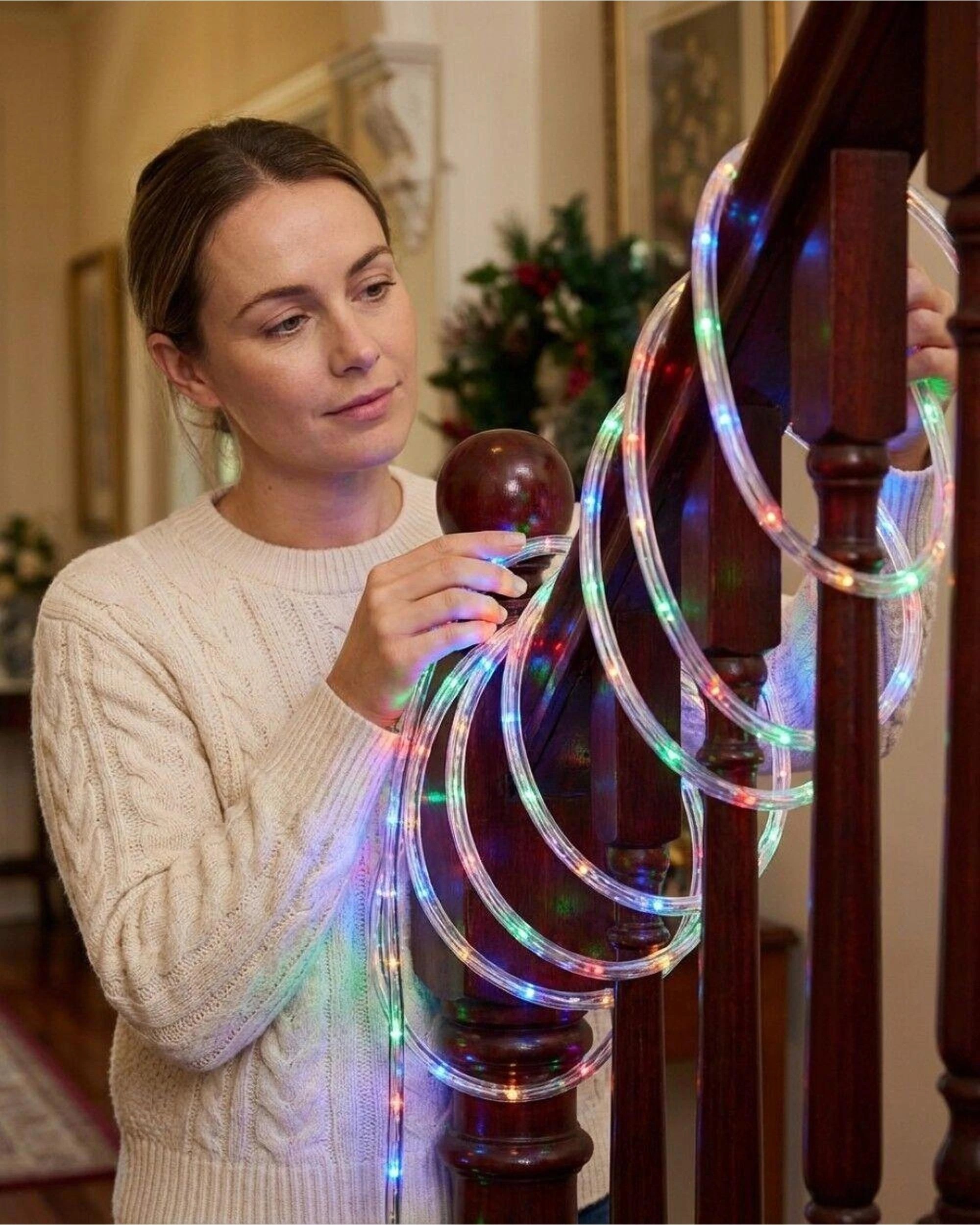 Christmas Warehouse 30m Outdoor Multi Colour LED Tube Rope Light - 8 ...
