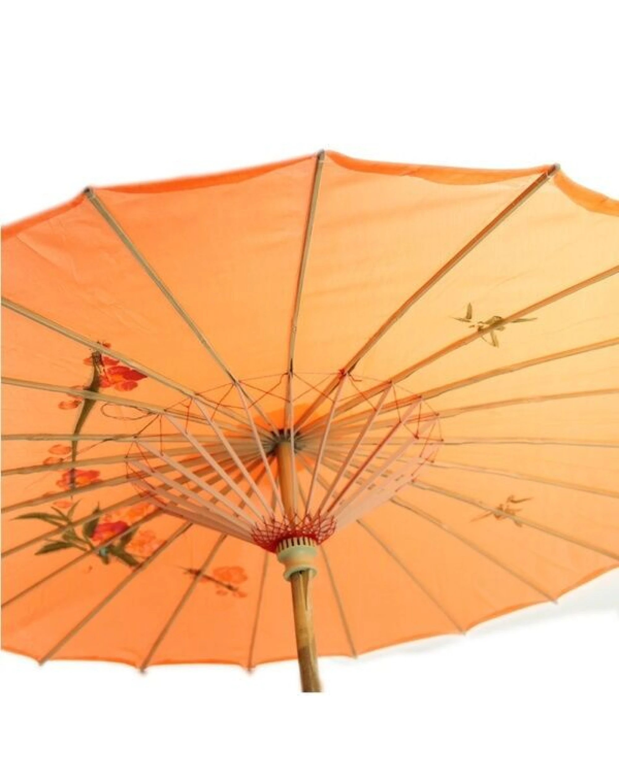 3 BR Costumes Bamboo Parasol Umbrella Japanese Flower Pattern 12 Pack - Orange, 3 of 3