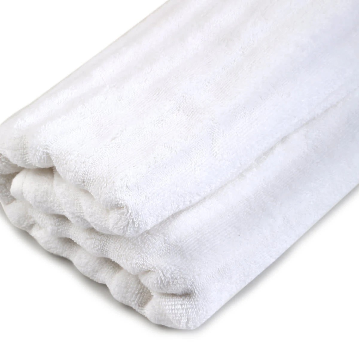 4 Thick Ribbed Australian Cotton Bath Towel - White, 4 of 5