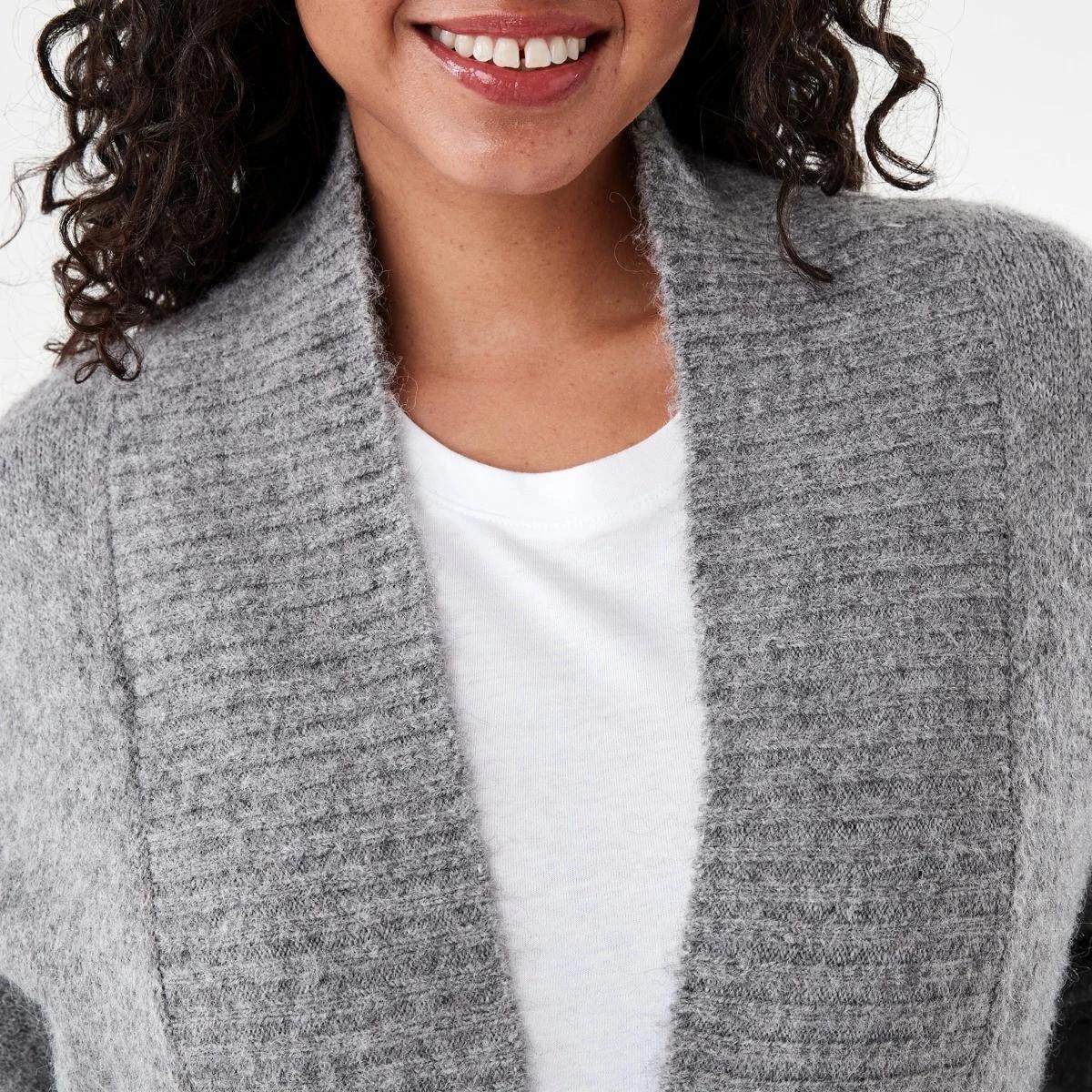 5 Longline Fluffy Cardigan Grey Marle, 5 of 7