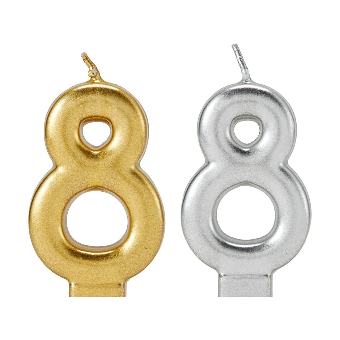 5 Metallic Candle Number 8 - Assorted, 5 of 6