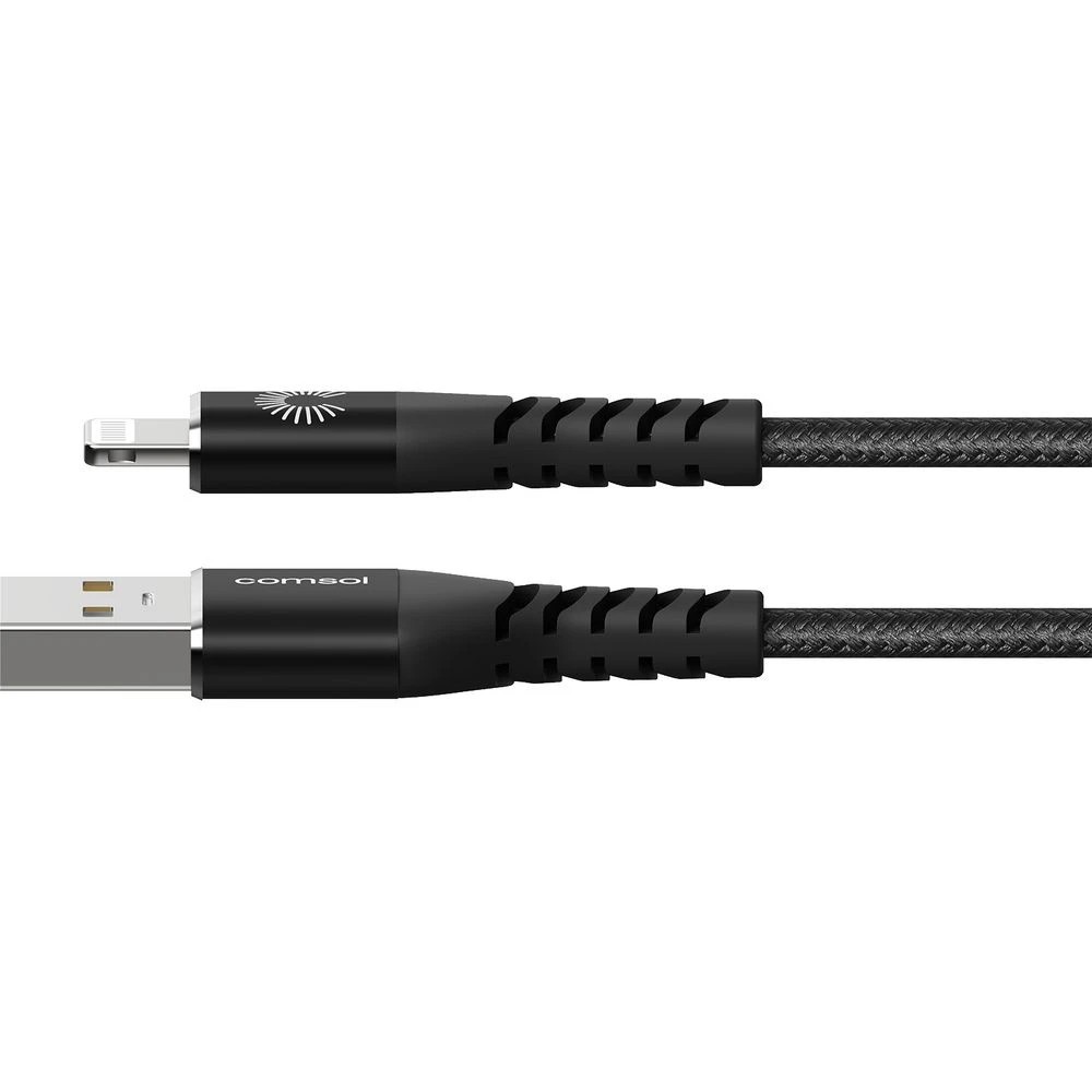 2 Comsol Kevlar Lightning to USB-A MFi Cable 2m Black, 2 of 7