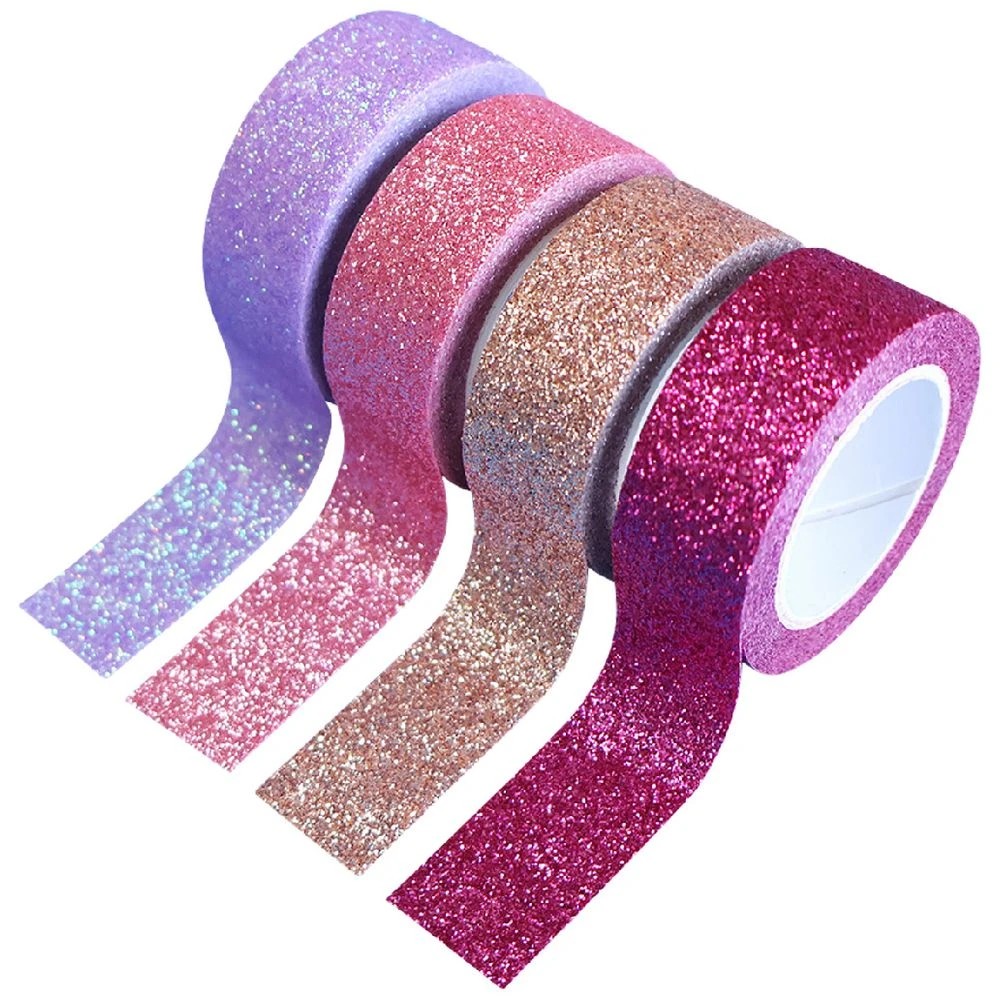 2 X-Press It Glitter Deco Tape 15mm x 3m Pink 4 Pack, 2 of 3