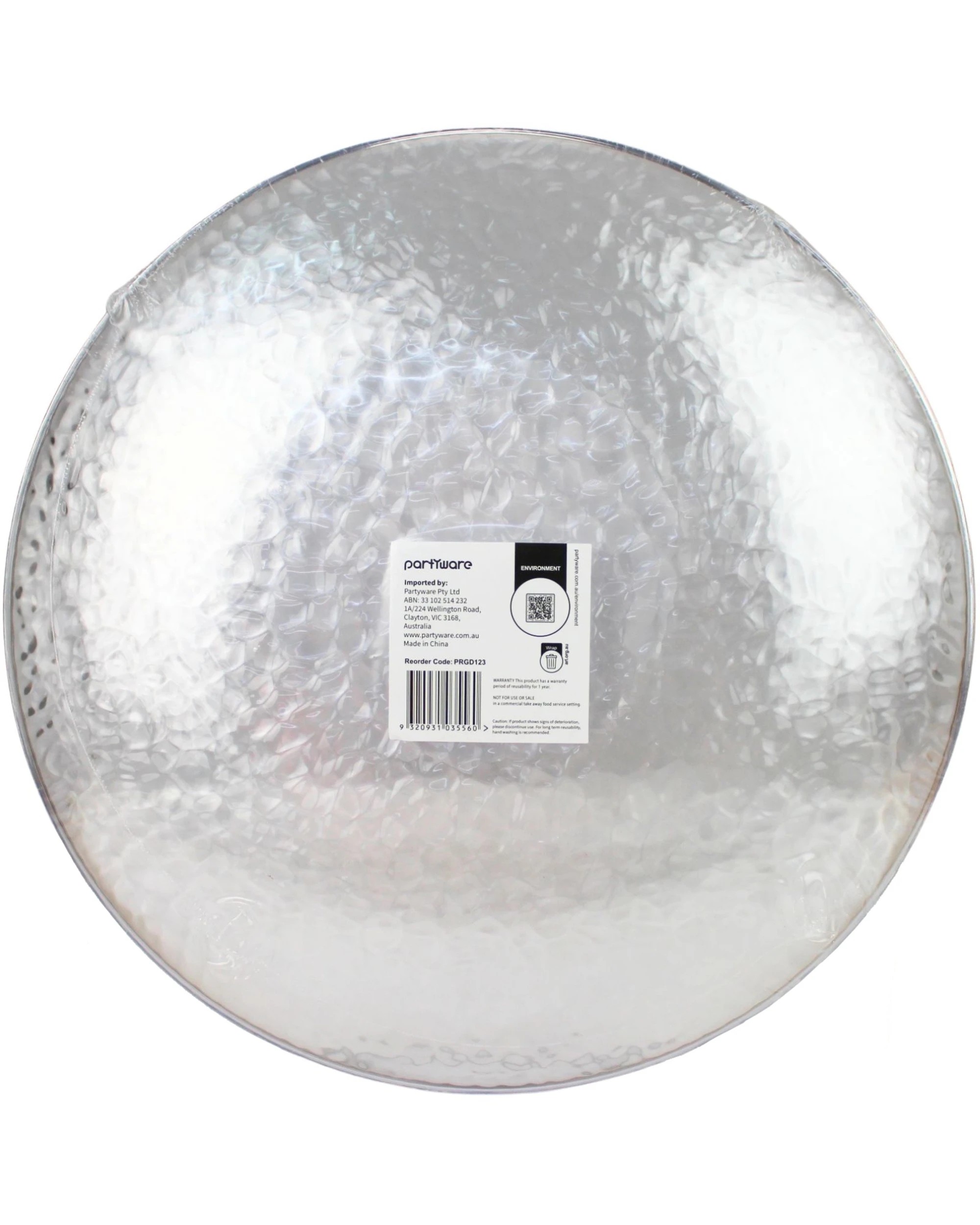 4 Partyware Clear Dimple With Gold Trim Plastic Plates 33cm Pack of 3 - Gold, 4 of 4
