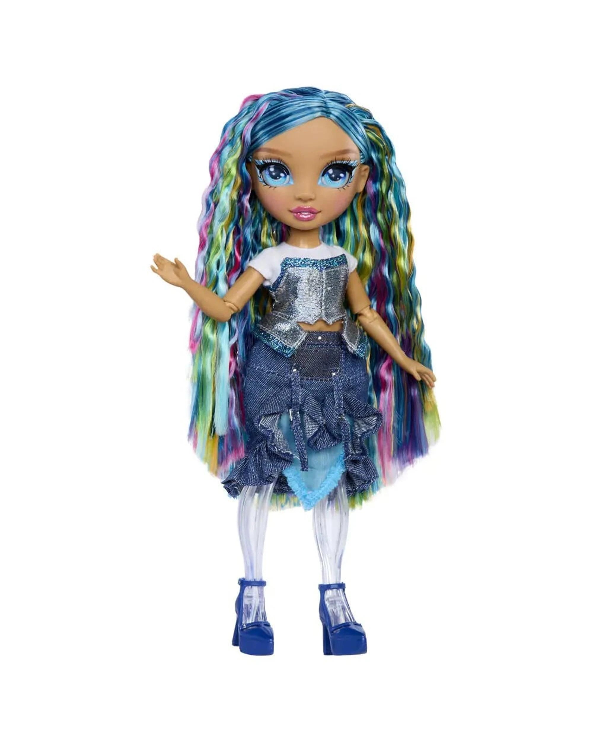 7 Rainbow High Rainbow Shimmers Skyler Bradshaw Fashion Doll with Slime - Blue, 7 of 7