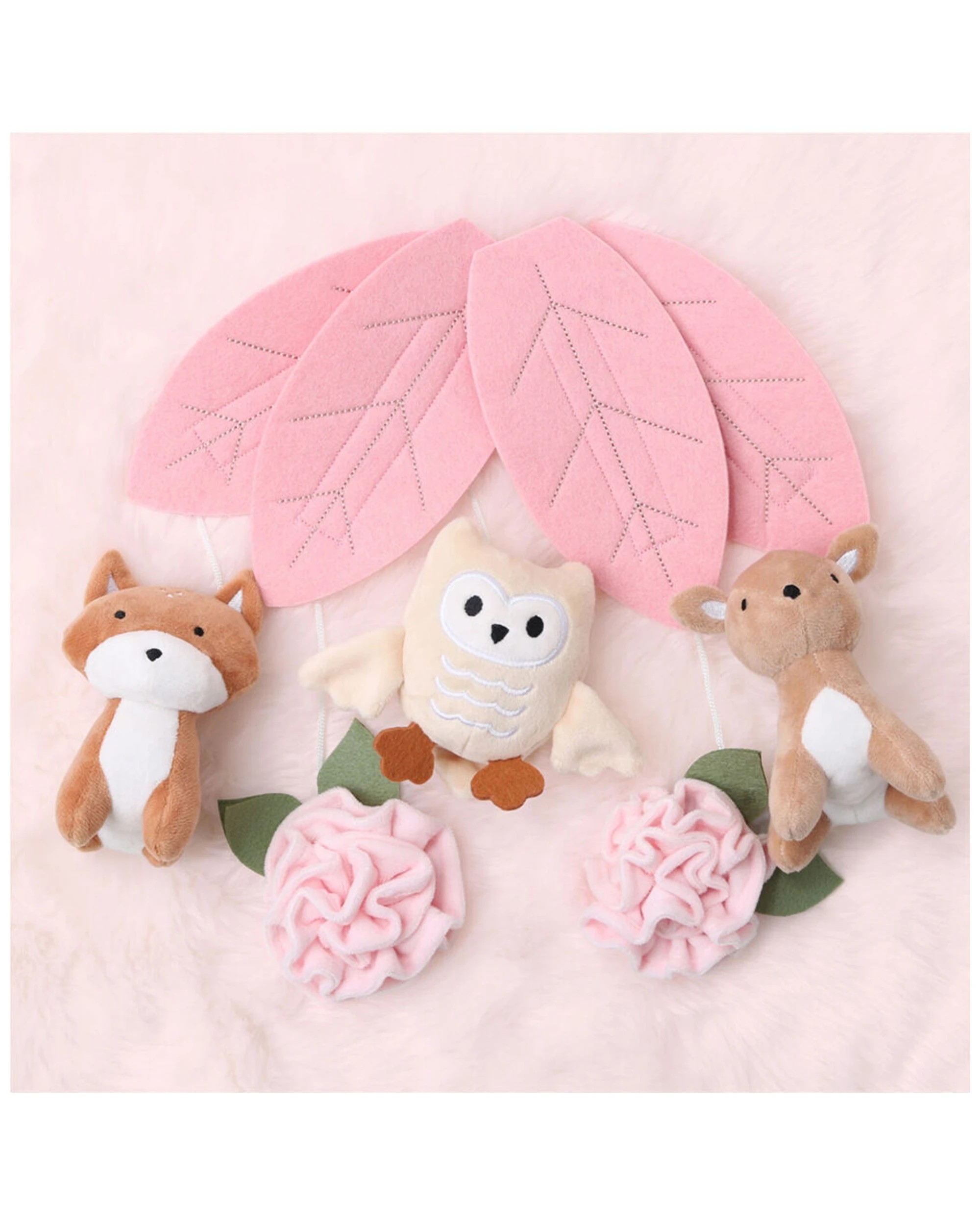 4 The Peanutshell Baby Musical Crib Mobile Little Forest Girl Design 0y
 - Pink, 4 of 4