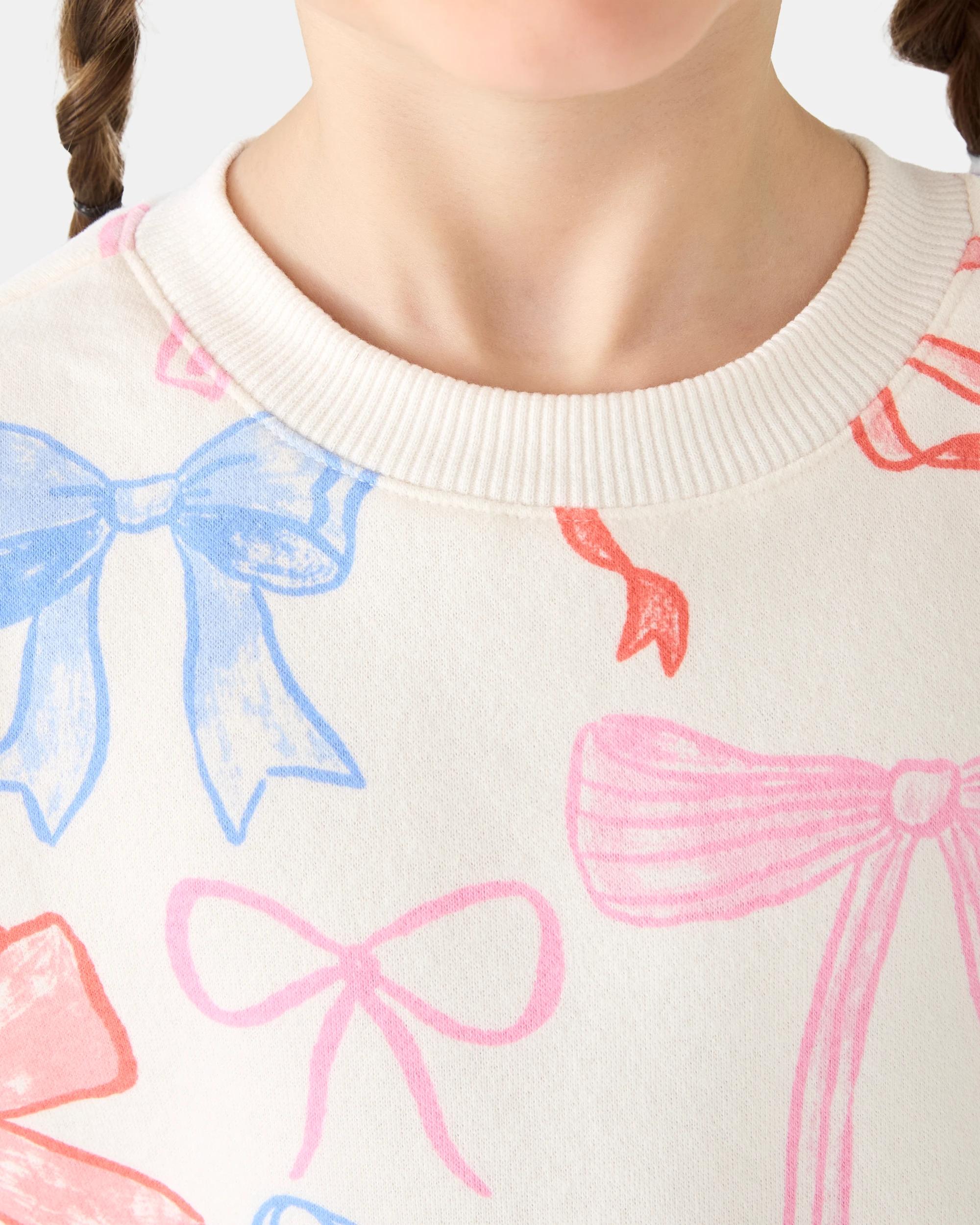 3 Crew Neck Top and Leggings Set Wht Bows, 3 of 5