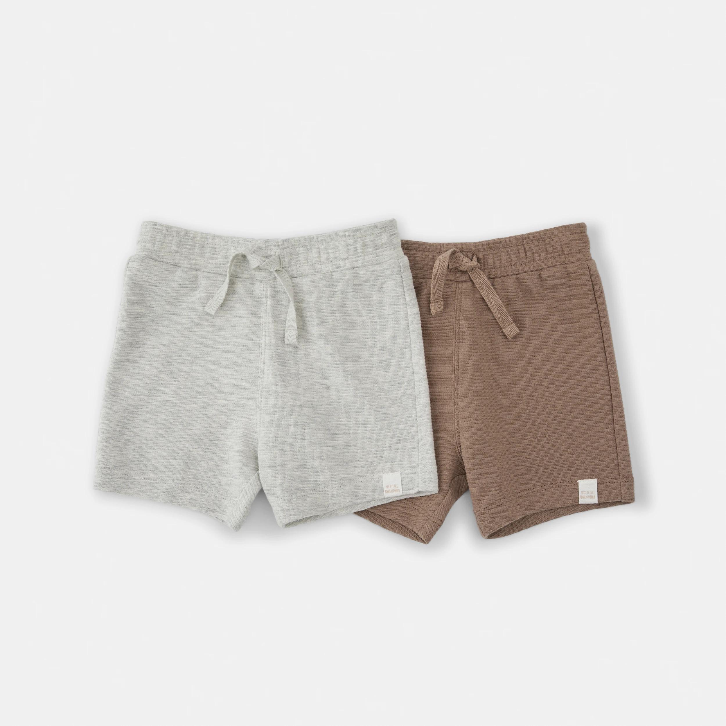 1 2 Pack Ottoman Shorts BROWN GREY, 1 of 6