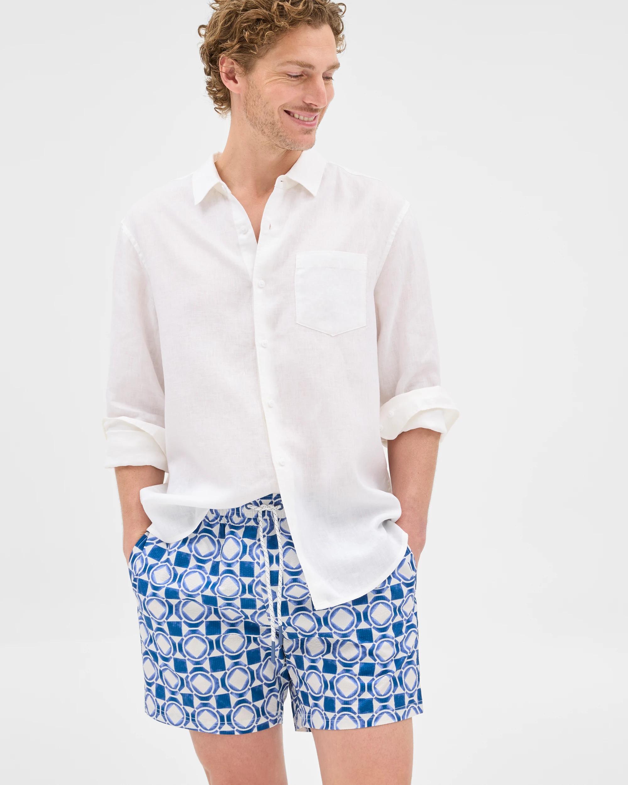 3 Target Seersucker Tile Print Swim Boardshorts BLUE, 3 of 7