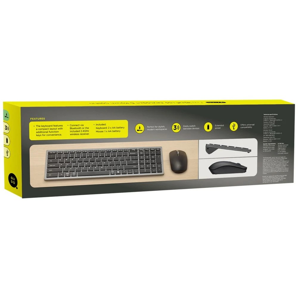 5 Qudo Multi Device Eco Wireless Keyboard and Mouse Combo, 5 of 6