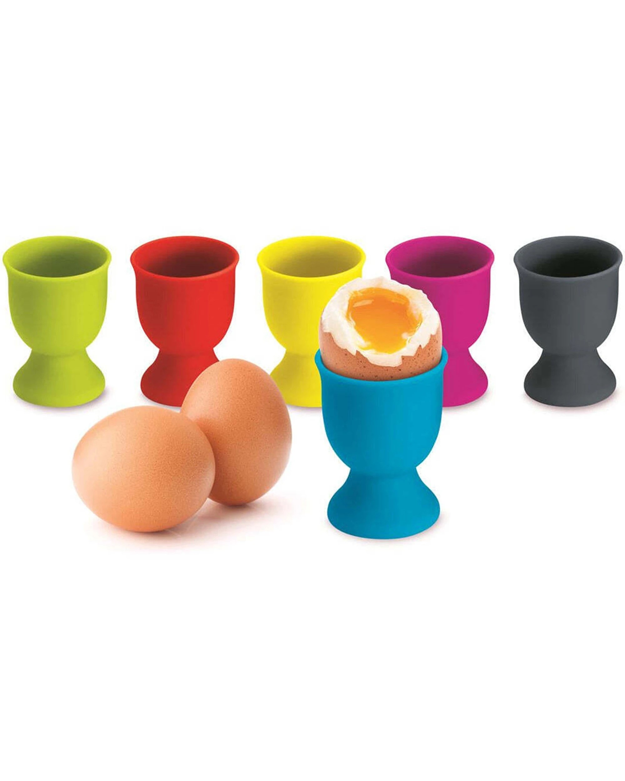 2 Avanti Silicone Egg Cup Serving Holder Tray - Green, 2 of 2