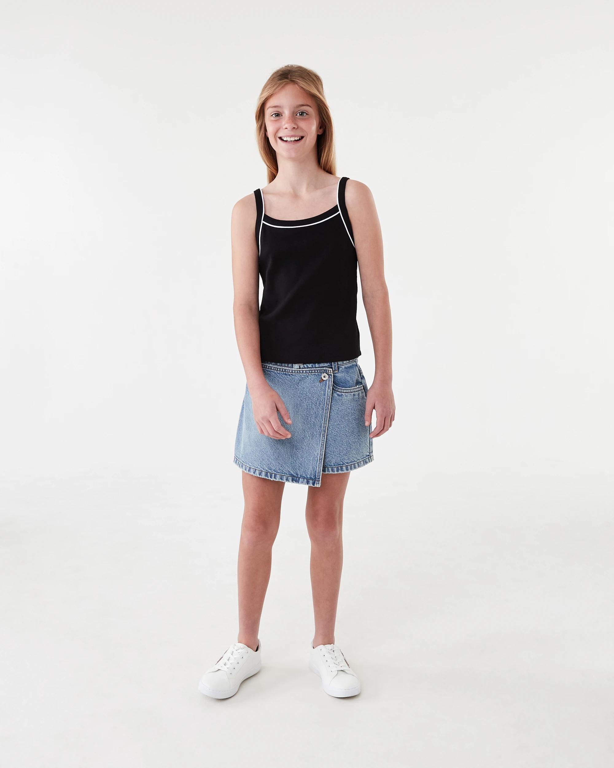 6 Rib Singlet Tank Top Black, 6 of 7