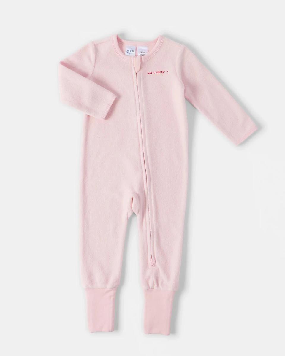 1 Cotton Teddy Coverall Pnk Lve, 1 of 4