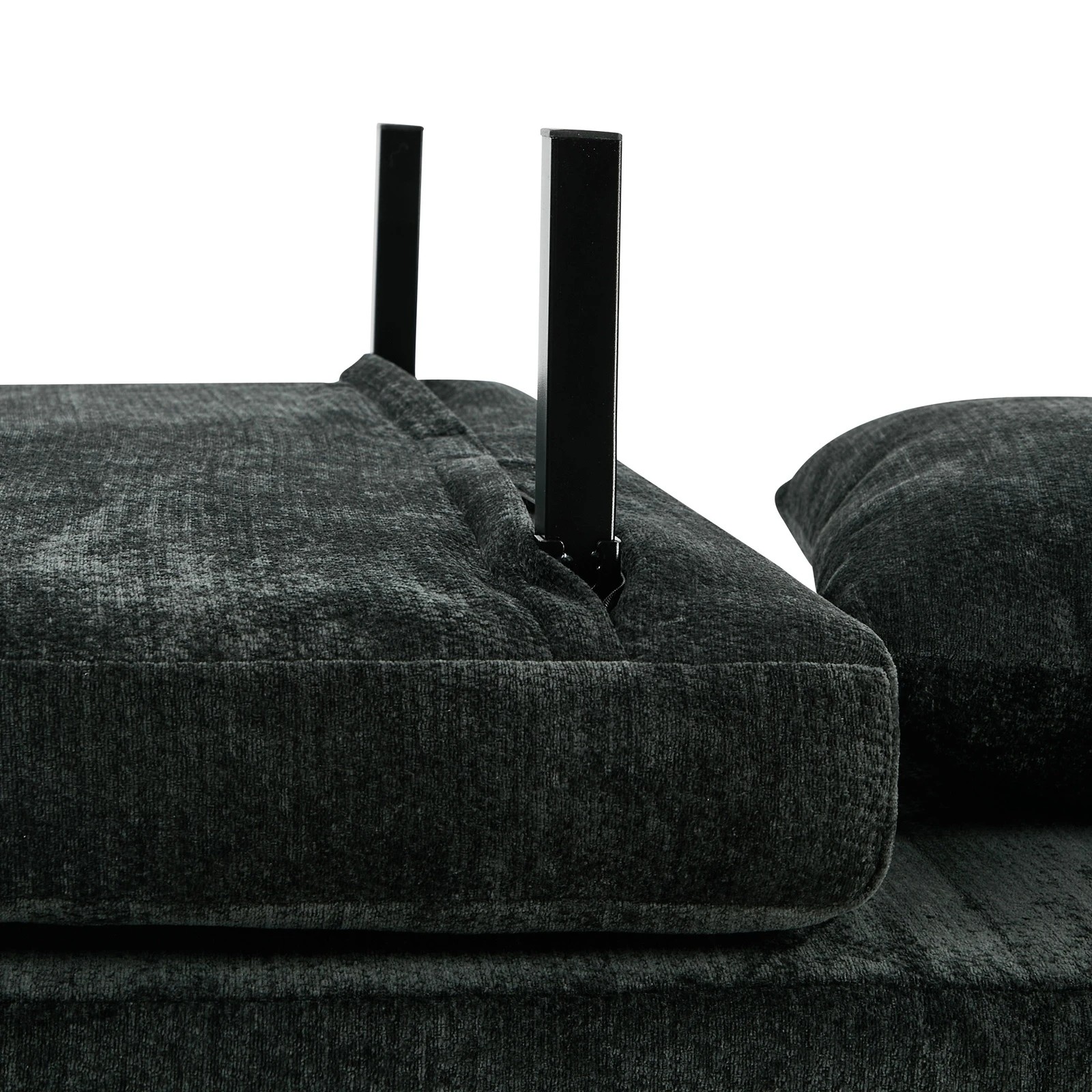 5 Oikiture Single Sofa Bed Lounge Recliner Chenille - Charcoal, 5 of 10