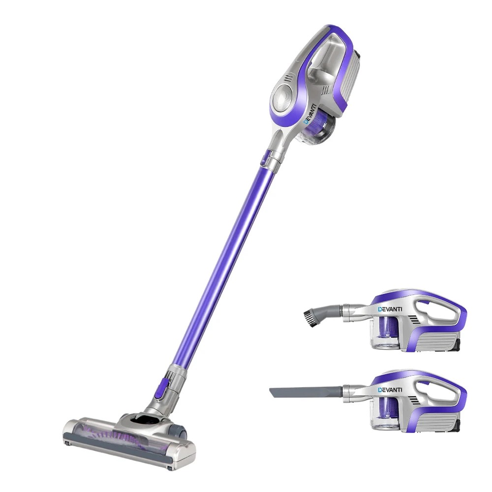 1 Devanti Stick Vacuum Cleaner Bagless Cordless 150W Purple - Purple, 1 of 9