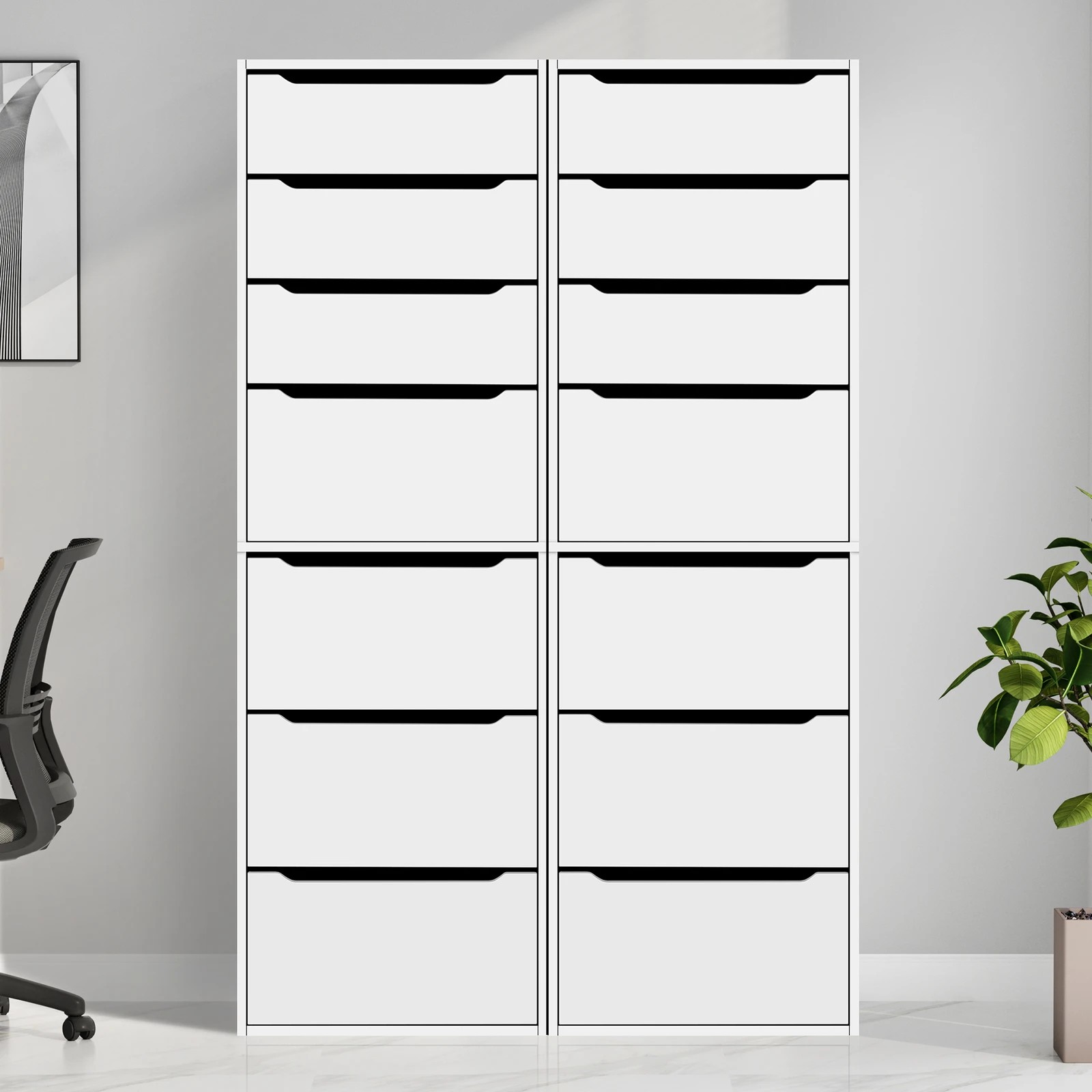3 Alfordson Chest of 7 Drawers Office Storage Cabinet Tallboy Bedroom - White, 3 of 10