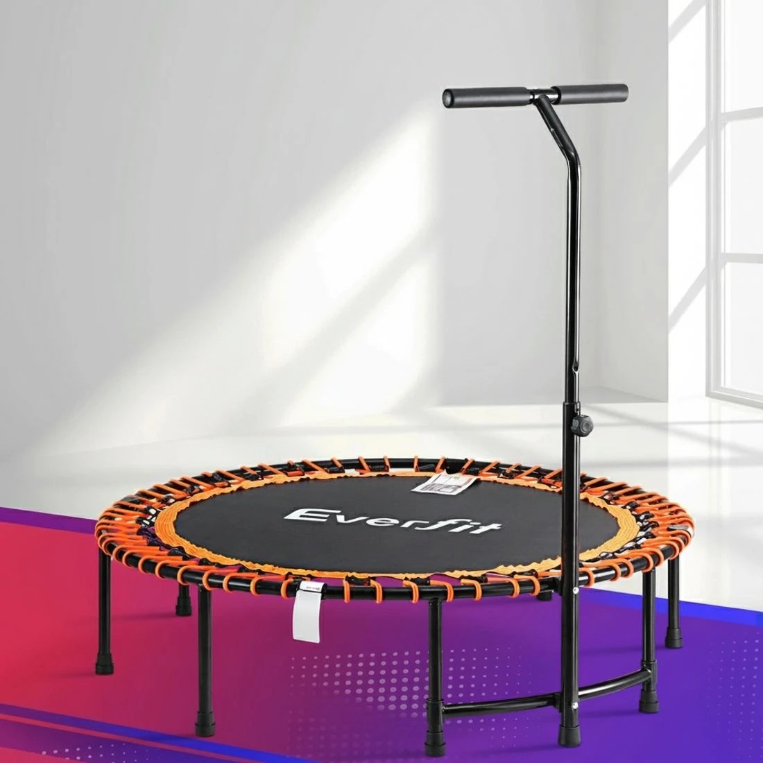 7 Everfit 48inch Fitness Foldable Trampoline Jumping Rebounder Home Gym Handrail - Multi, 7 of 7