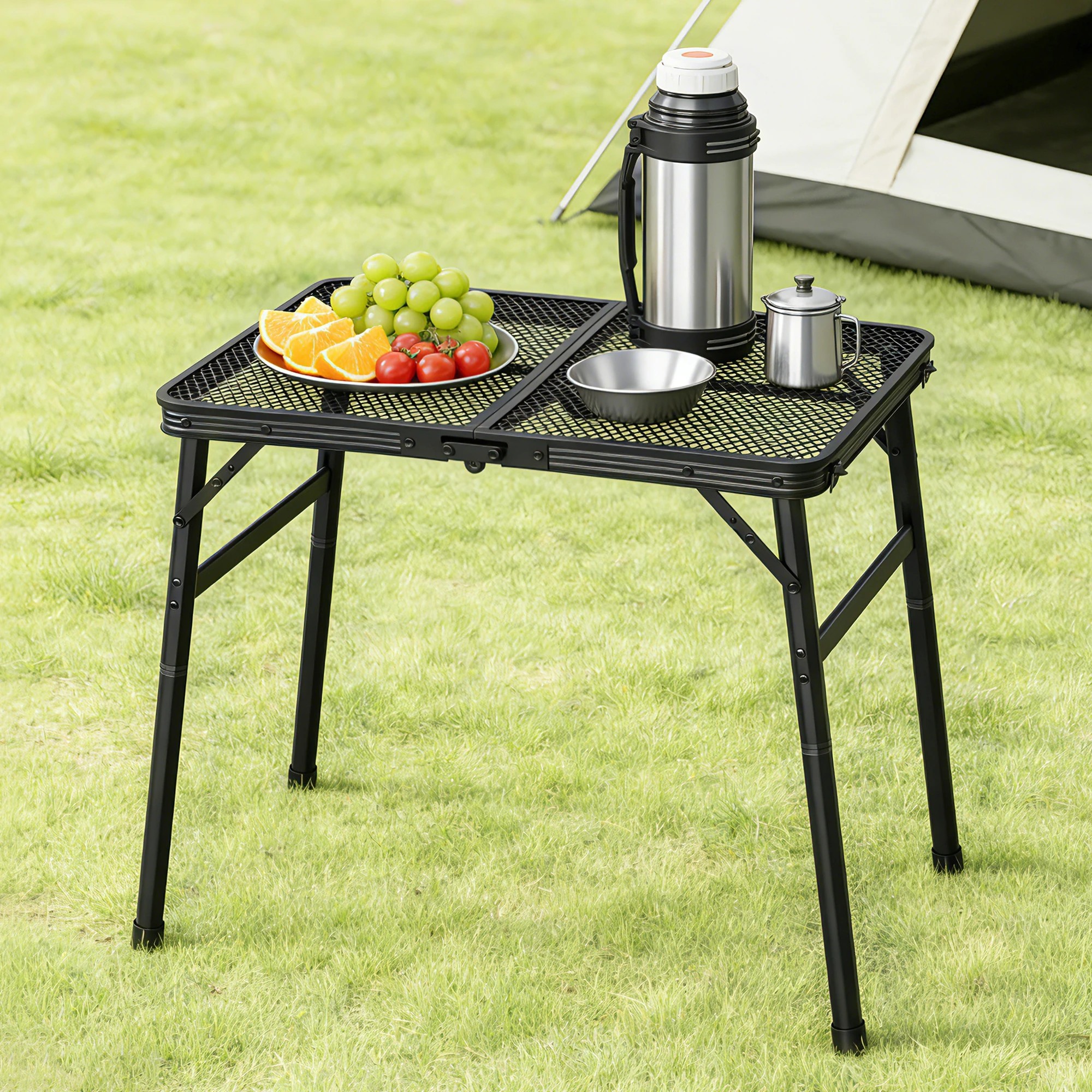 7 Levede Camping Table Mesh Desktop Lightweight Portable Folding Grill Desk - Black, 7 of 8