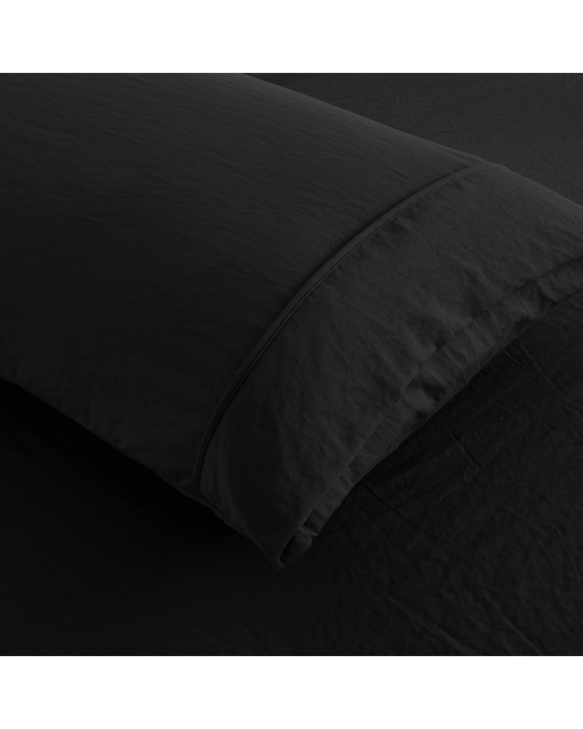 3 Dreamaker Superfine Washed Microfibre Standard Pillowcase Twin Pack - Black, 3 of 5