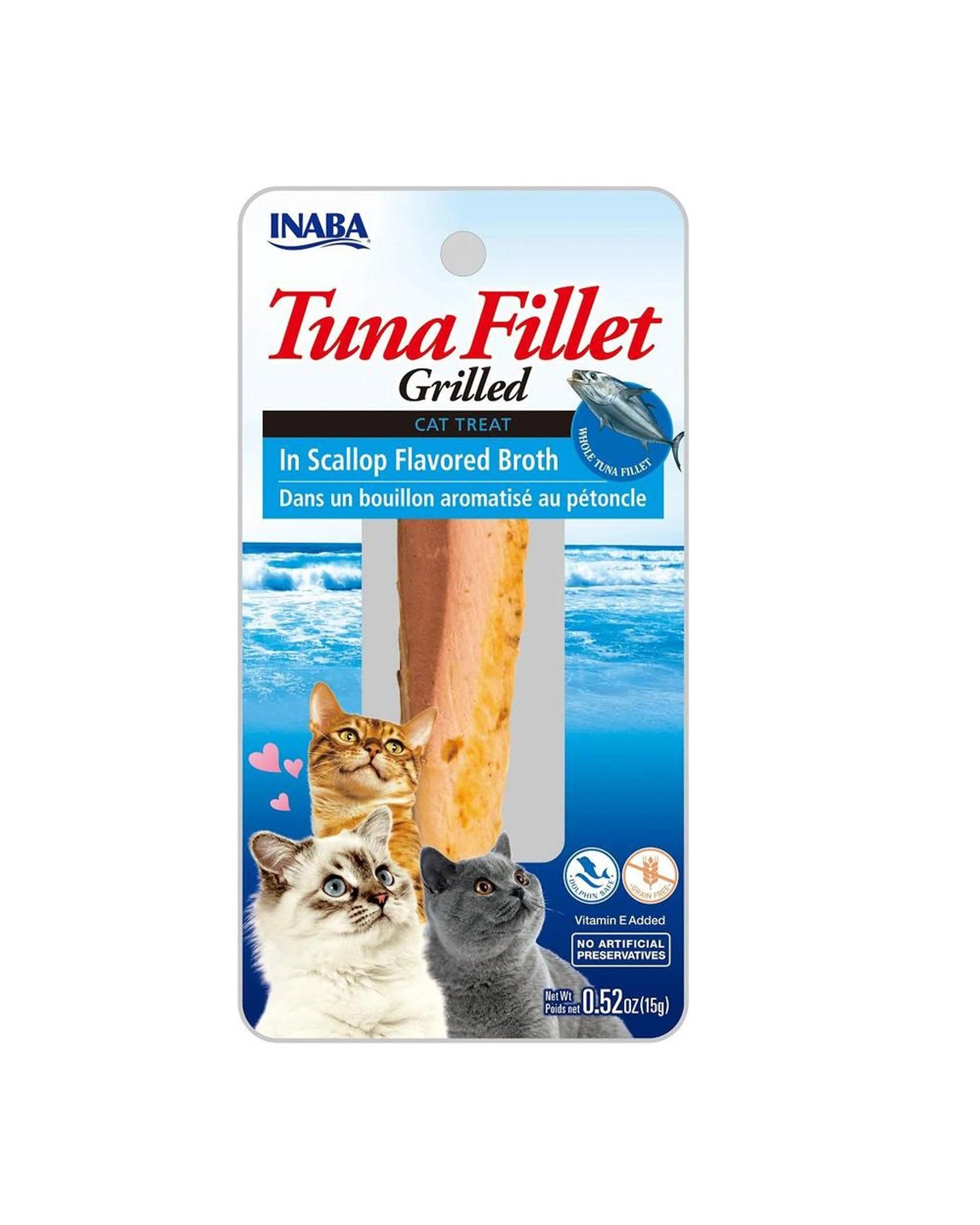 1 Inaba Tuna Fillet Grilled Cat Treat in Scallop Flavored Broth 6 x 15g, 1 of 2