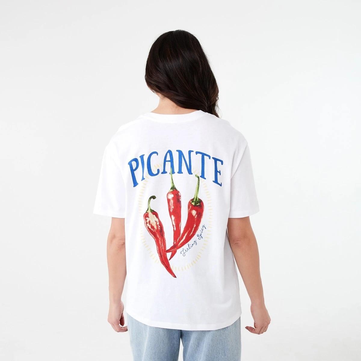 3 Short Sleeve Oversized Boyfriend T-shirt PICANTE WHITE, 3 of 6