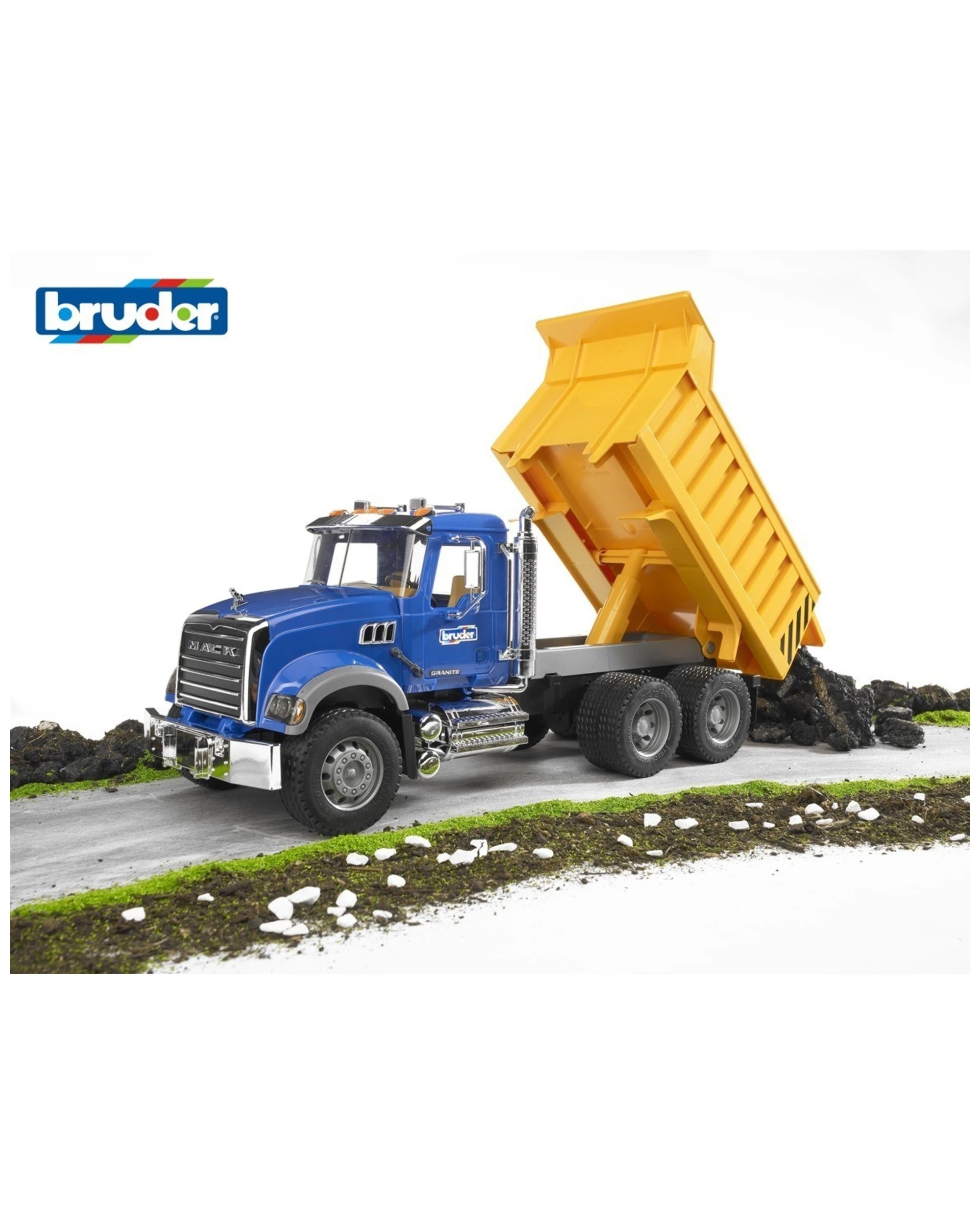 1 Bruder 53cm 1 16 Mack Granite Tip Construction Truck Kids Toy 3 Years Plus - Blue, 1 of 1