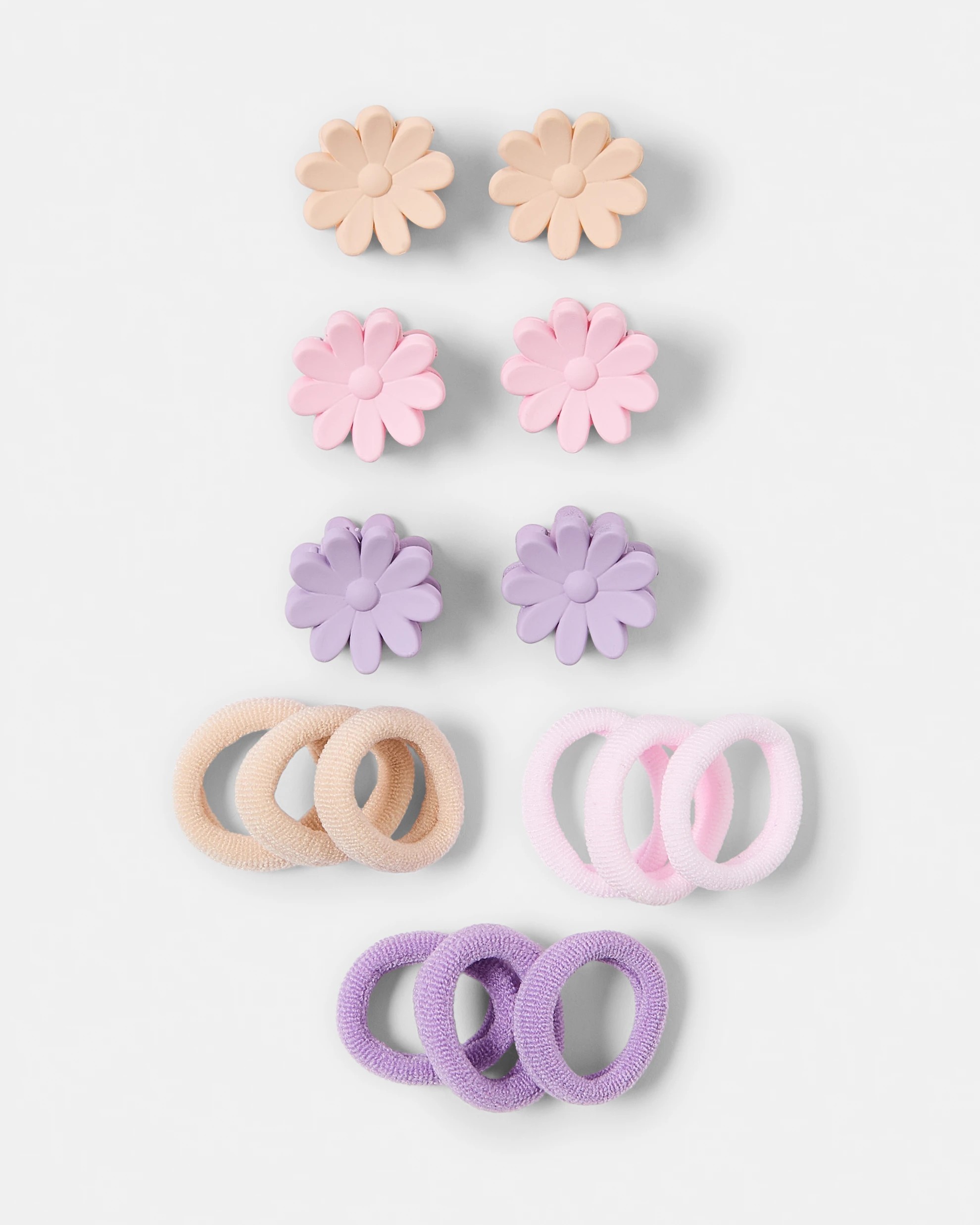1 Flower Hair Set - Beige, Pink and Purple, 1 of 3